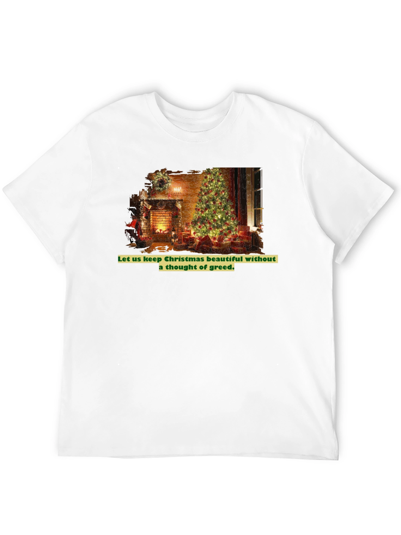 Festive Christmas Tree T-Shirt - No Greed