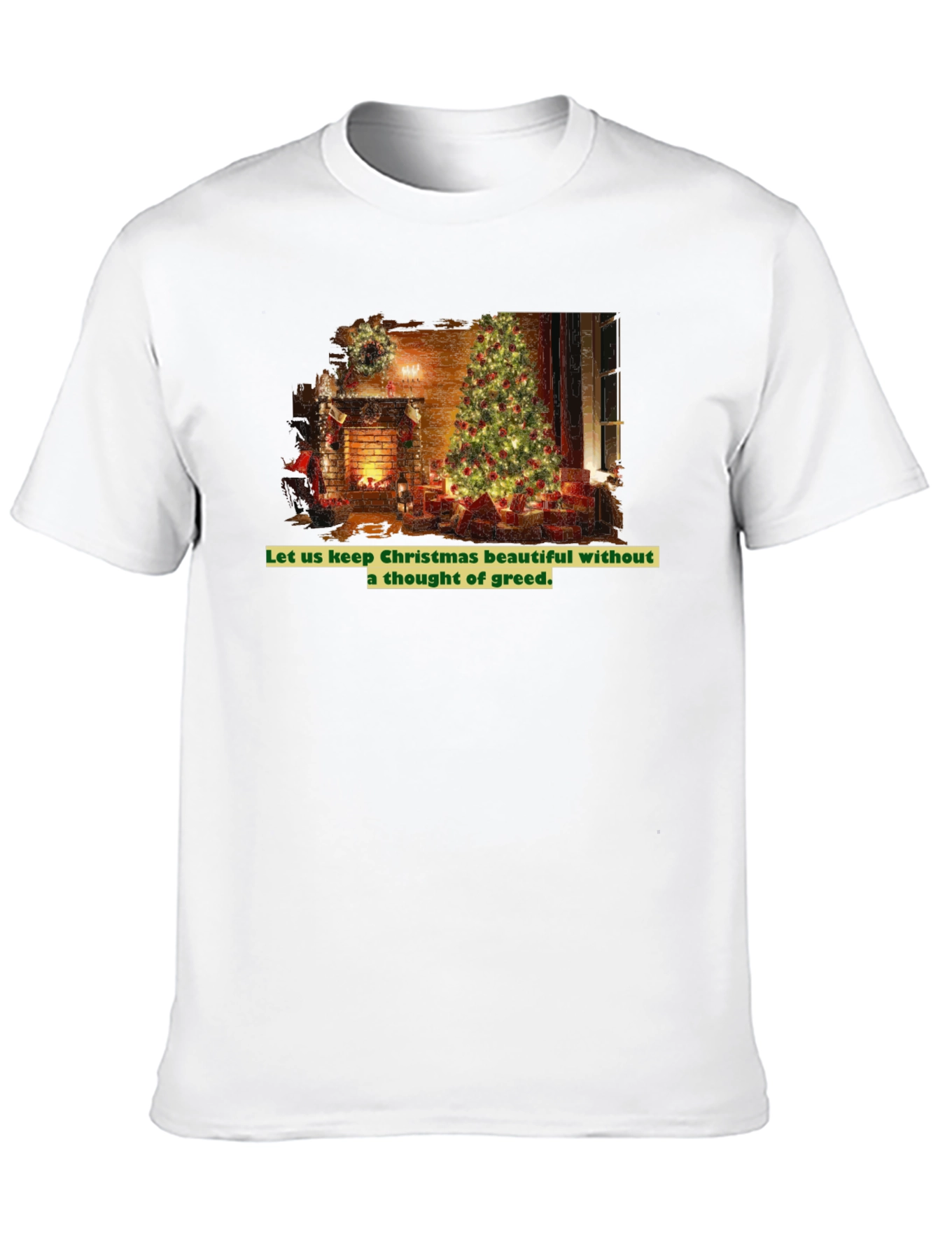 Festive Christmas Tree T-Shirt - No Greed