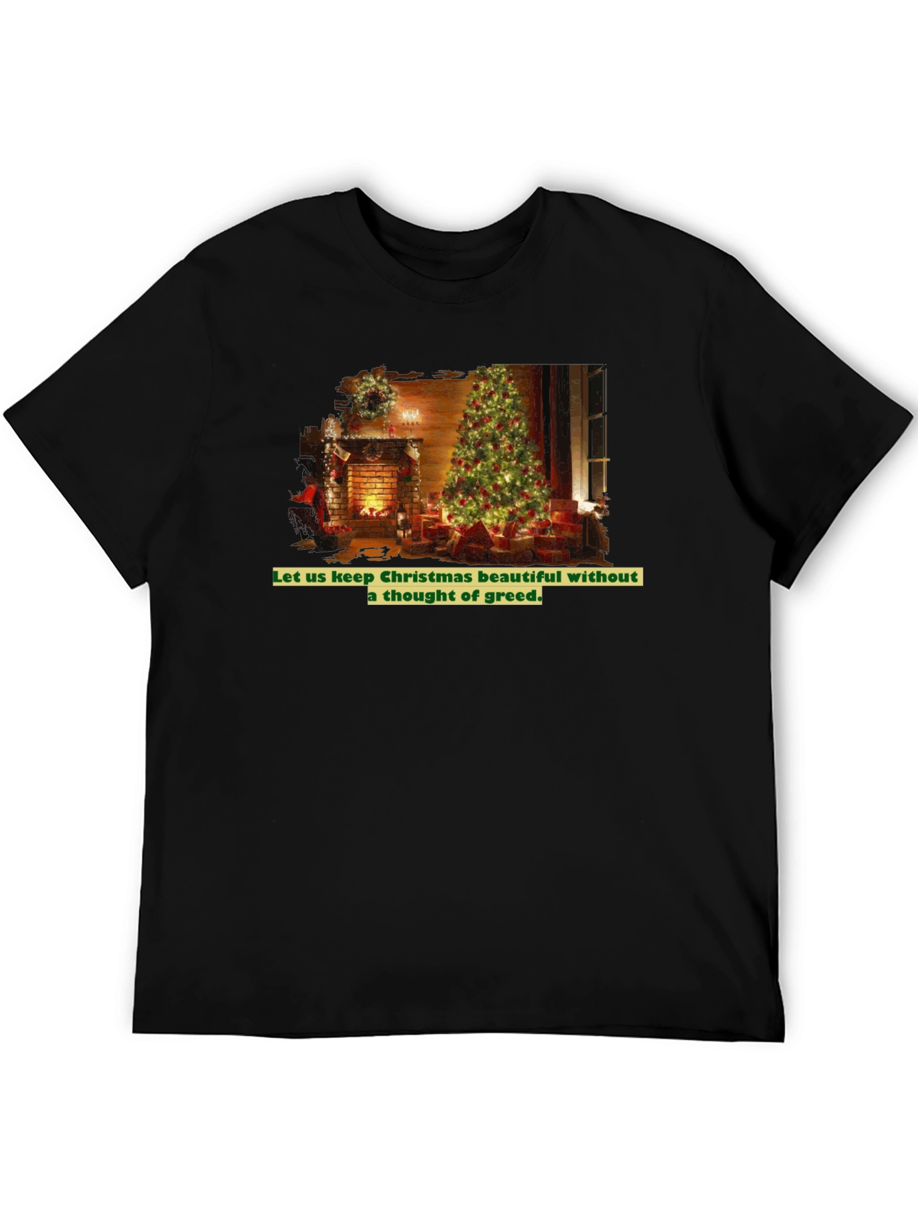 Festive Christmas Tree T-Shirt - No Greed