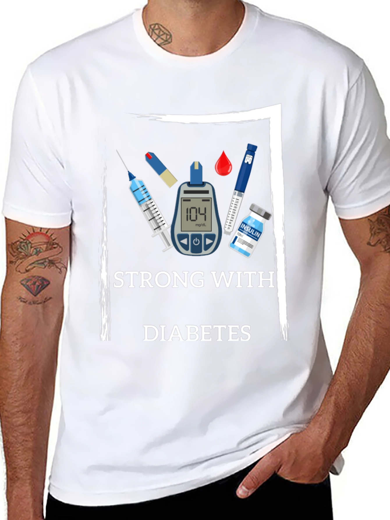 Strong With Diabetes Awareness T-Shirt