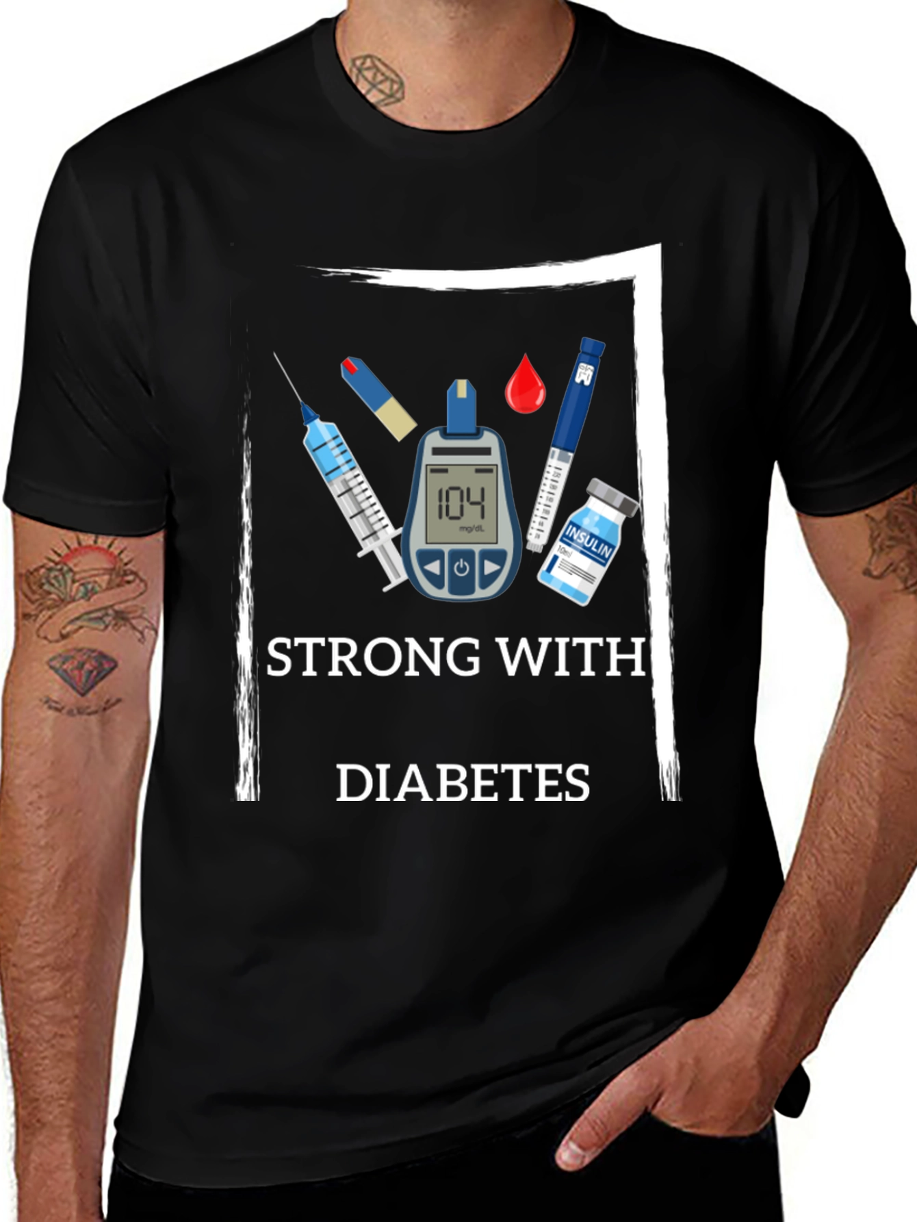Strong With Diabetes Awareness T-Shirt
