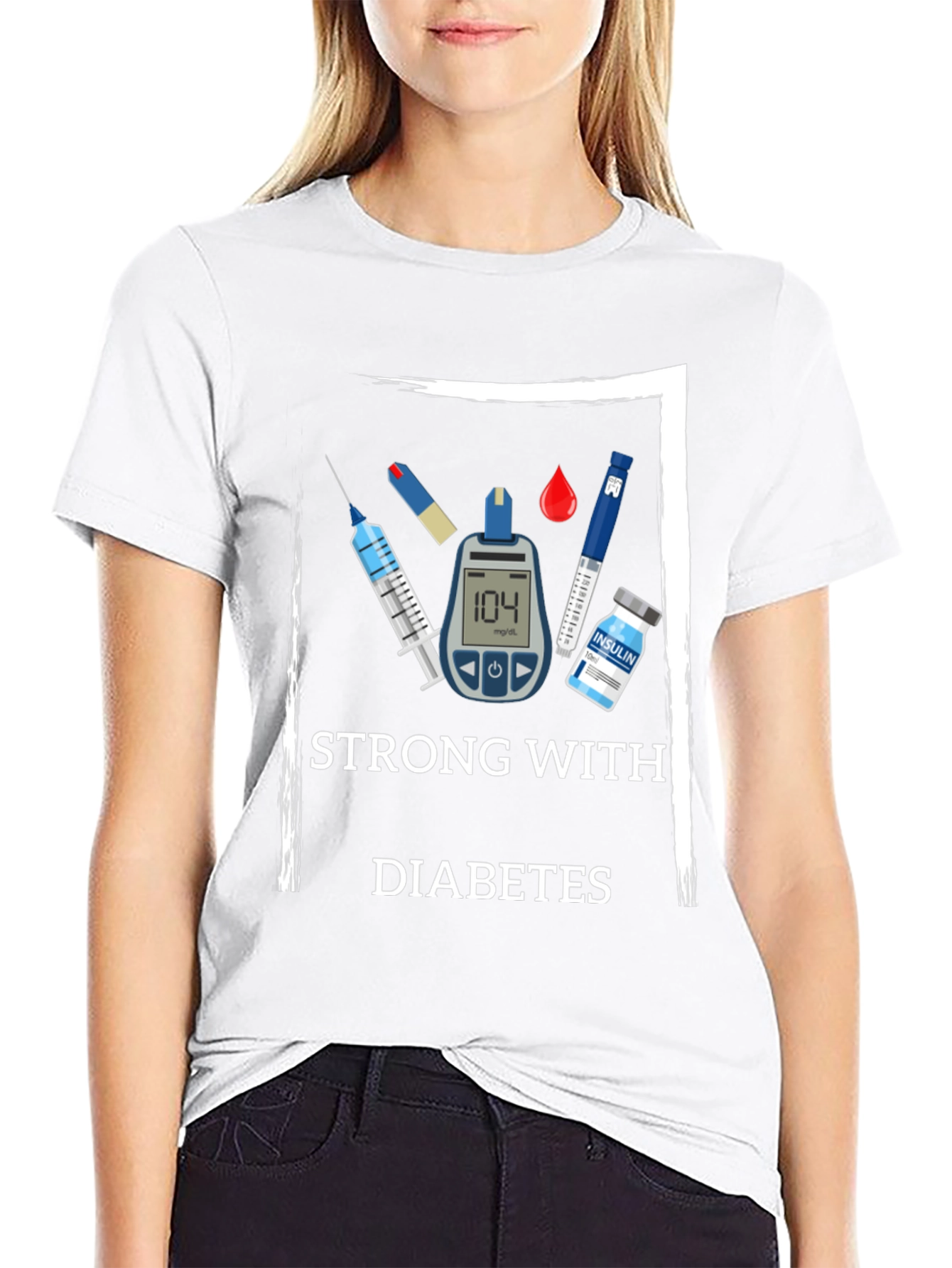 Strong With Diabetes Awareness T-Shirt