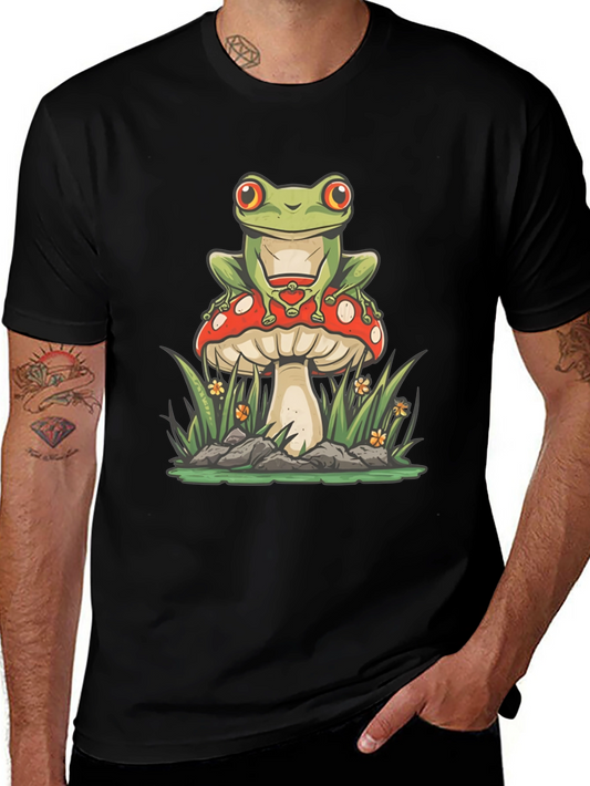 Frog on Mushroom Graphic Tee
