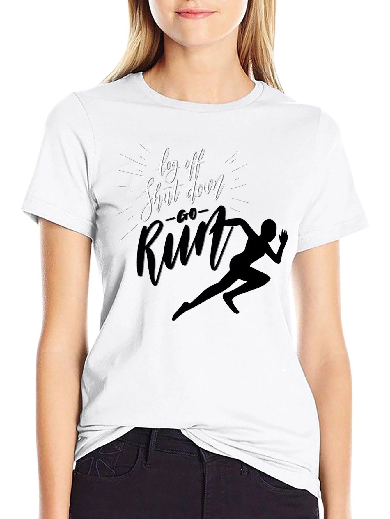 Log Off Shut Down Run T-Shirt
