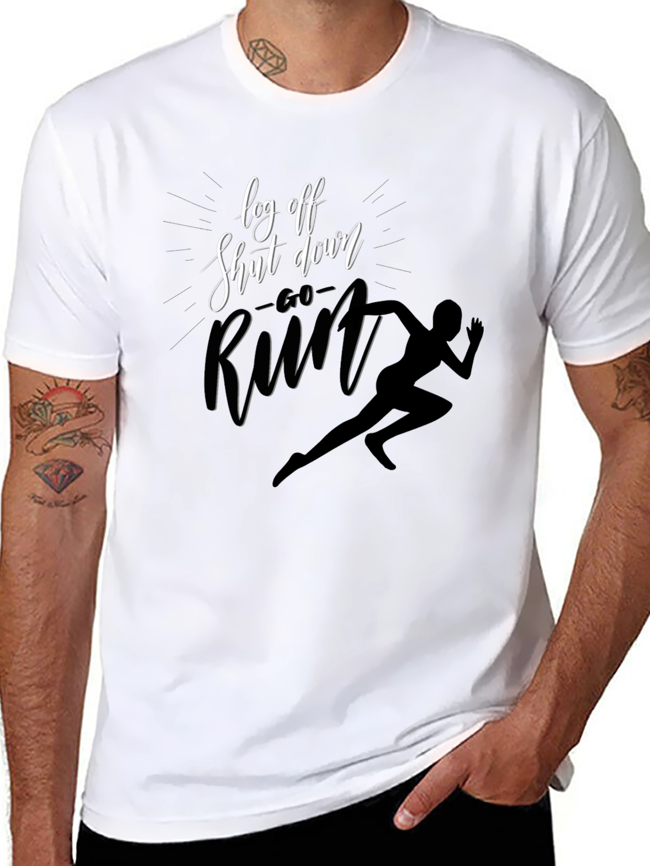 Log Off Shut Down Run T-Shirt