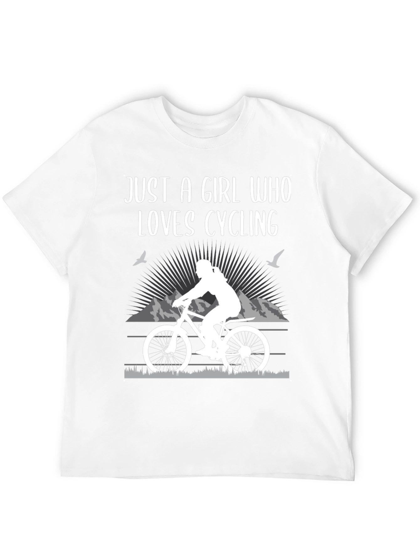Girl Who Loves Cycling Black T-Shirt
