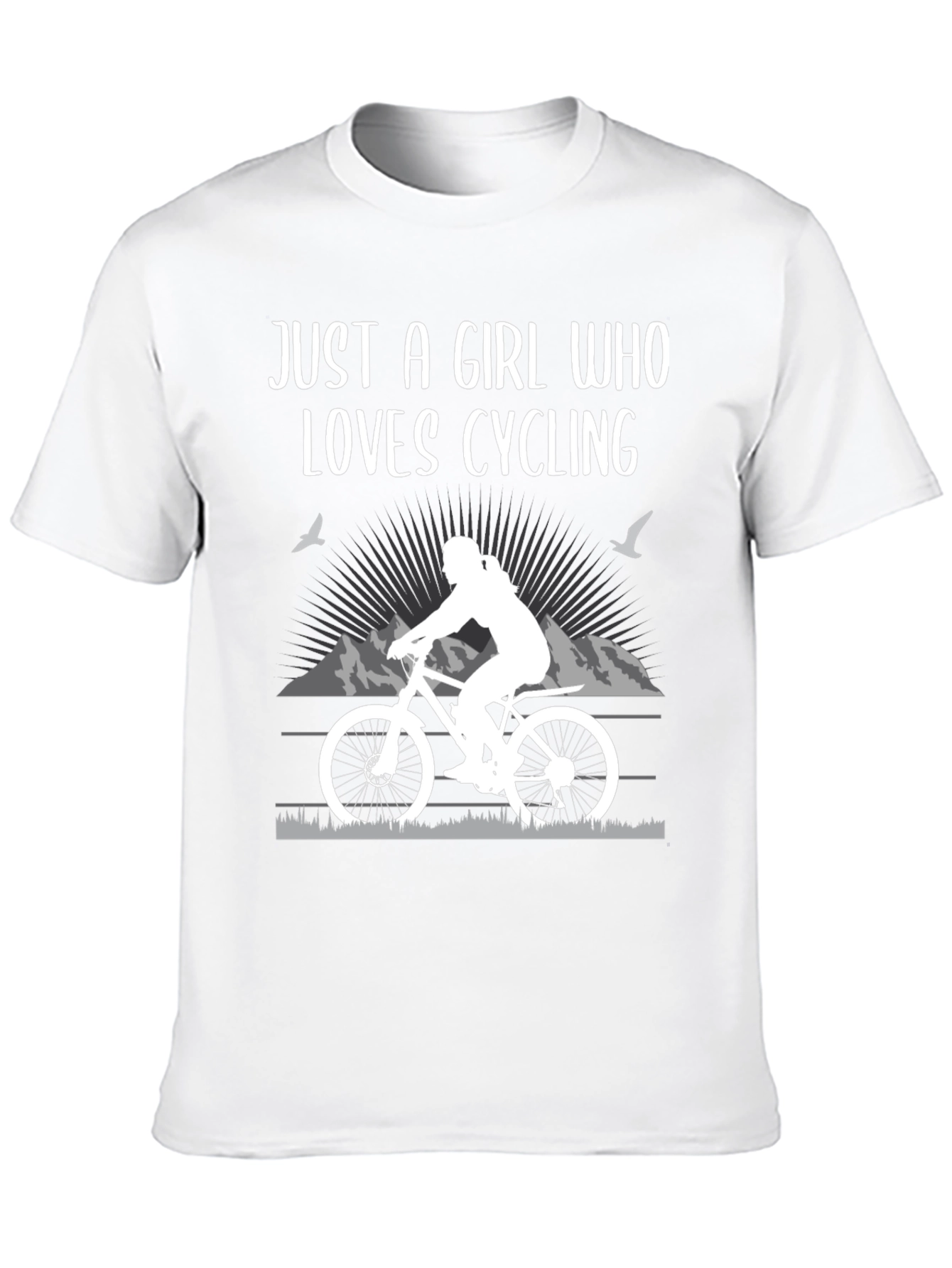 Girl Who Loves Cycling Black T-Shirt