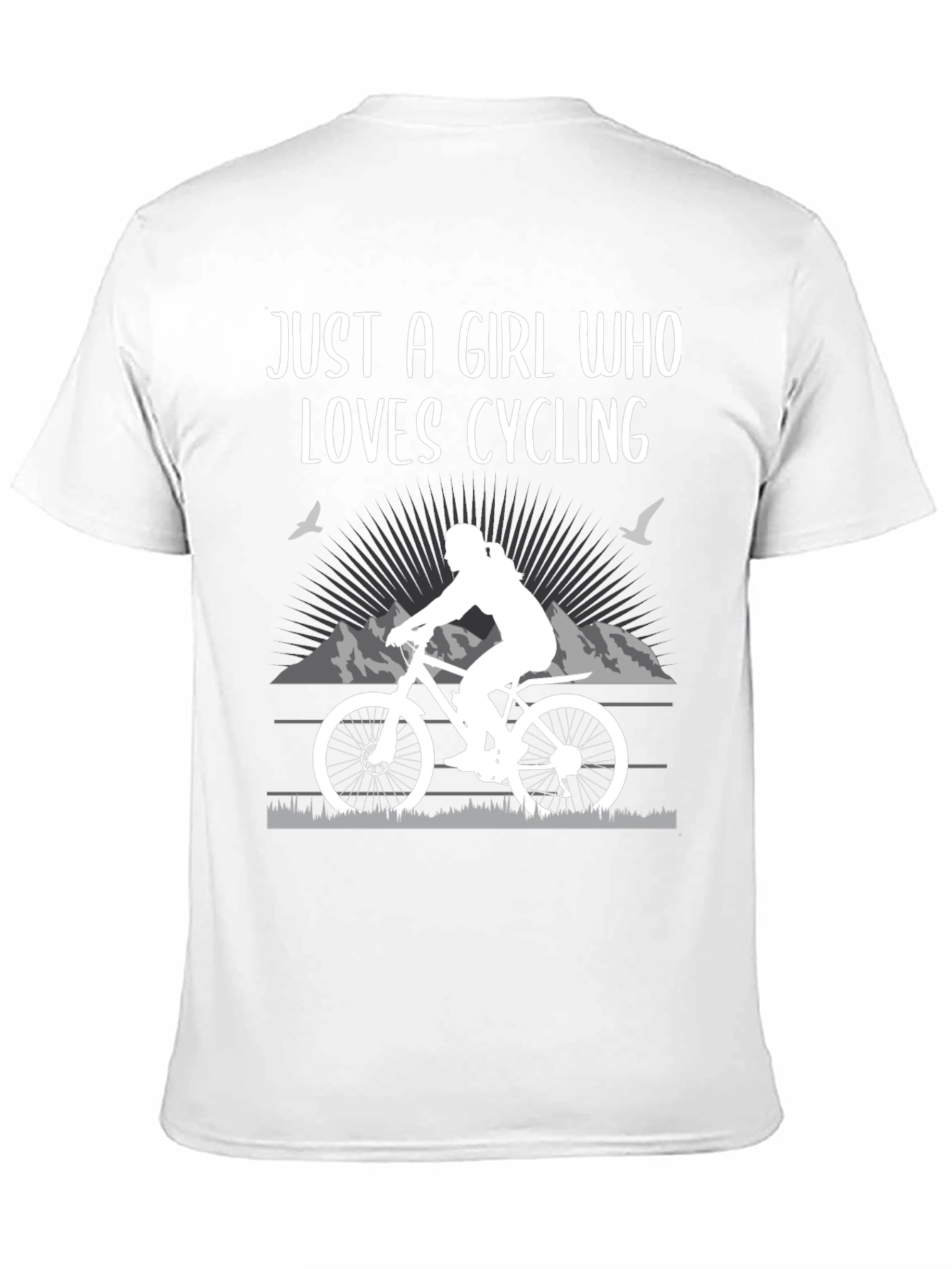 Girl Who Loves Cycling Black T-Shirt