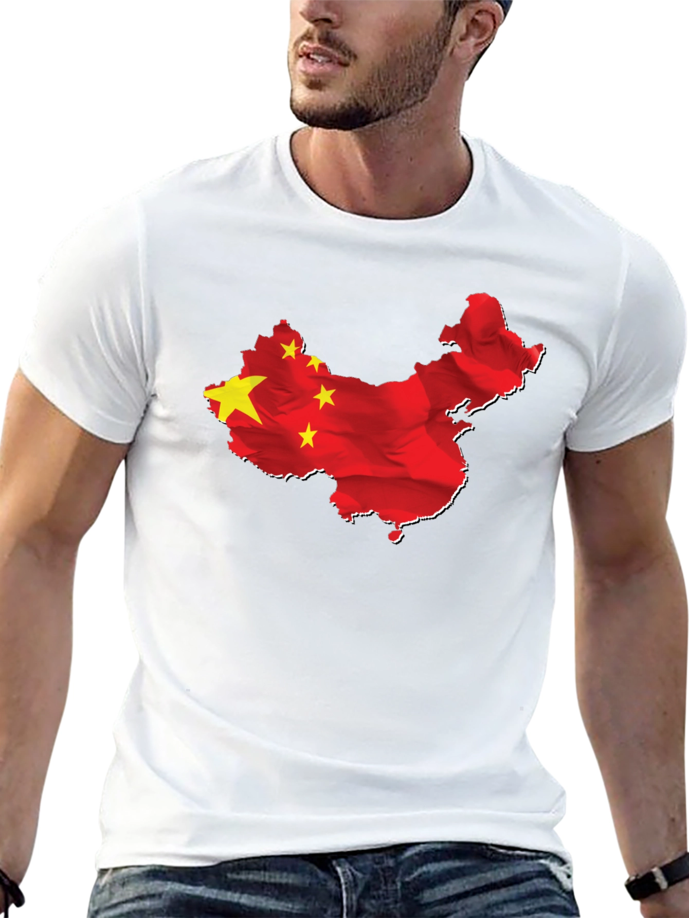 China Flag Map Graphic Tee - Black