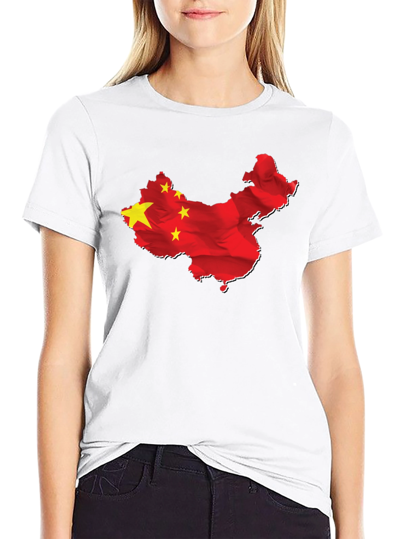 China Flag Map Graphic Tee - Black