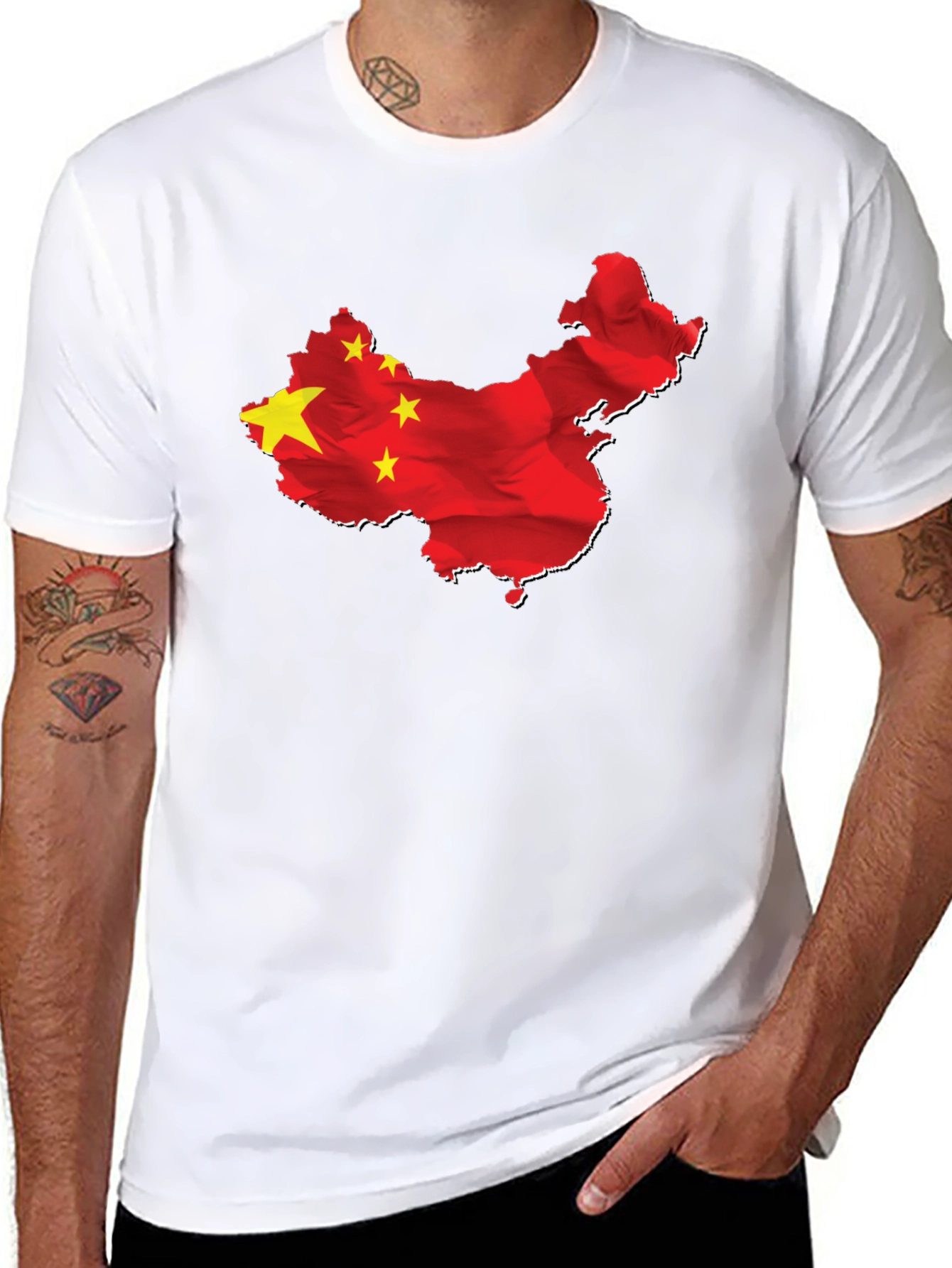 China Flag Map Graphic Tee - Black