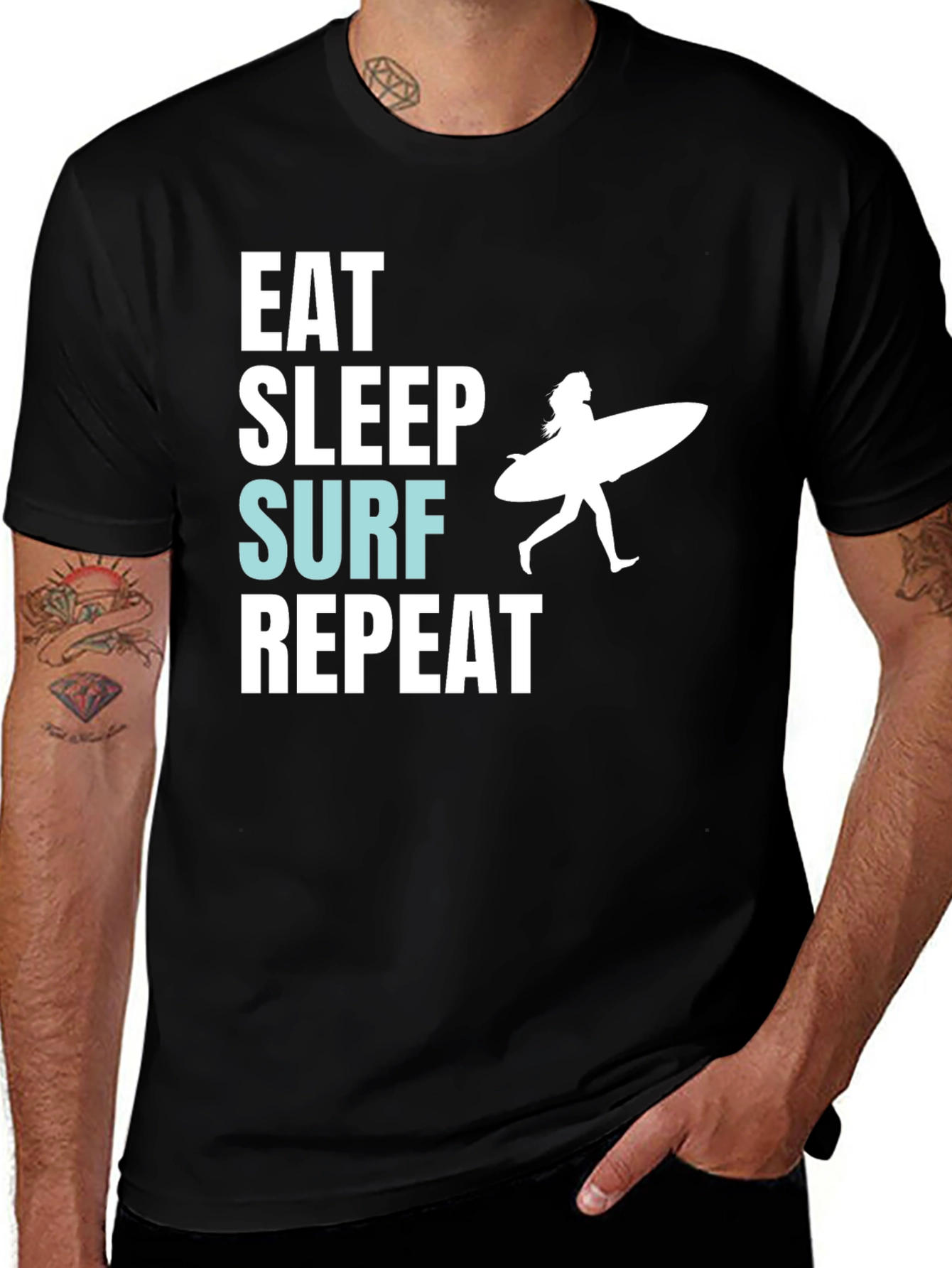 Eat Sleep Surf Repeat Graphic Tee