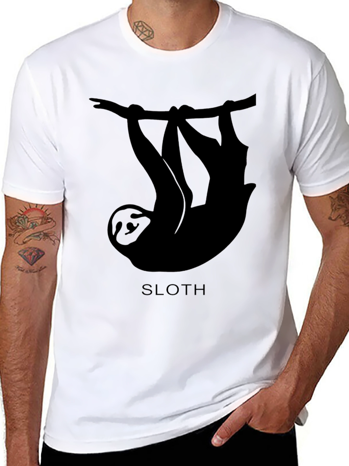 Sloth Graphic T-Shirt - Mens Black Tee