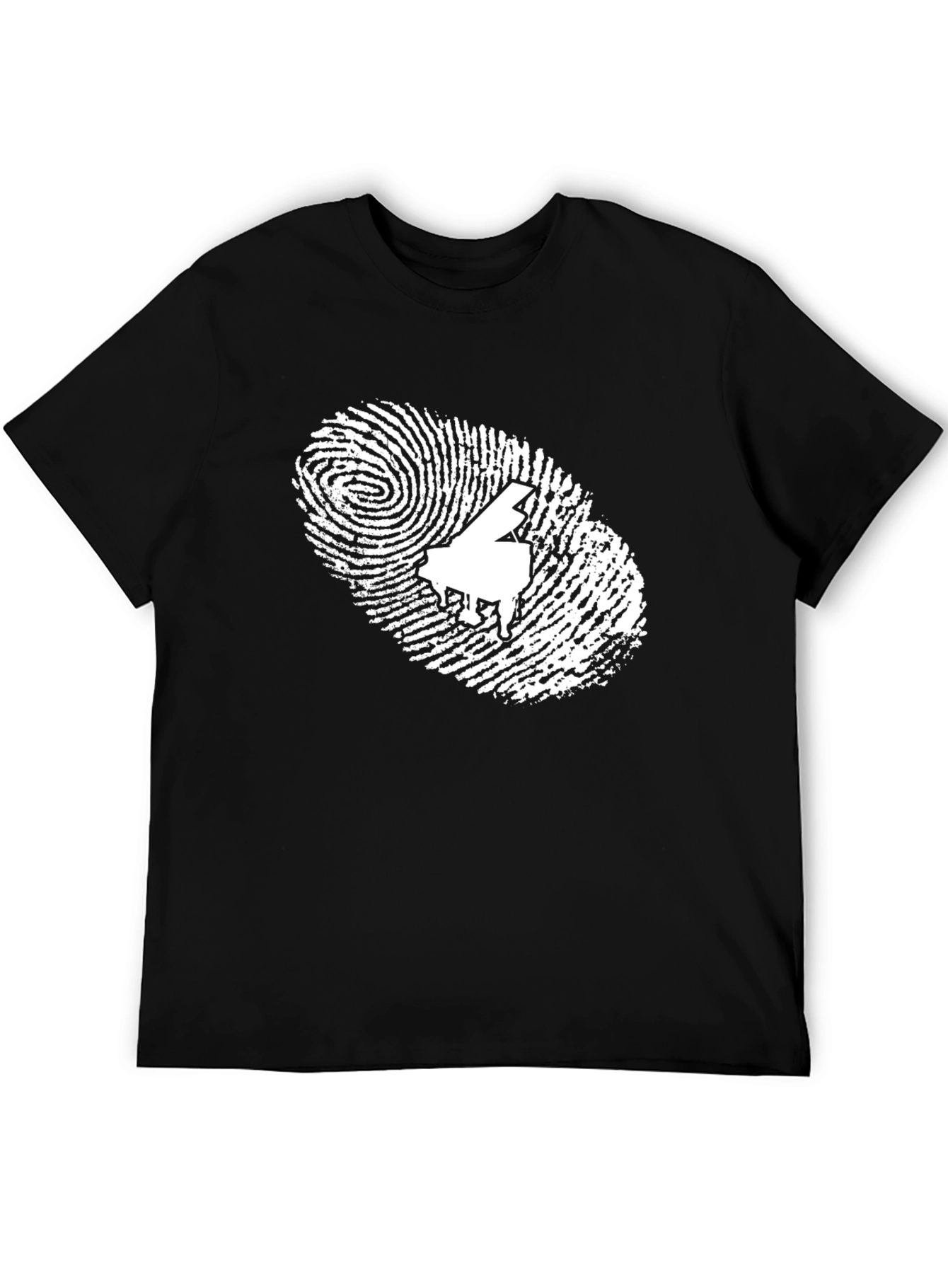 Piano Fingerprint Black T-Shirt