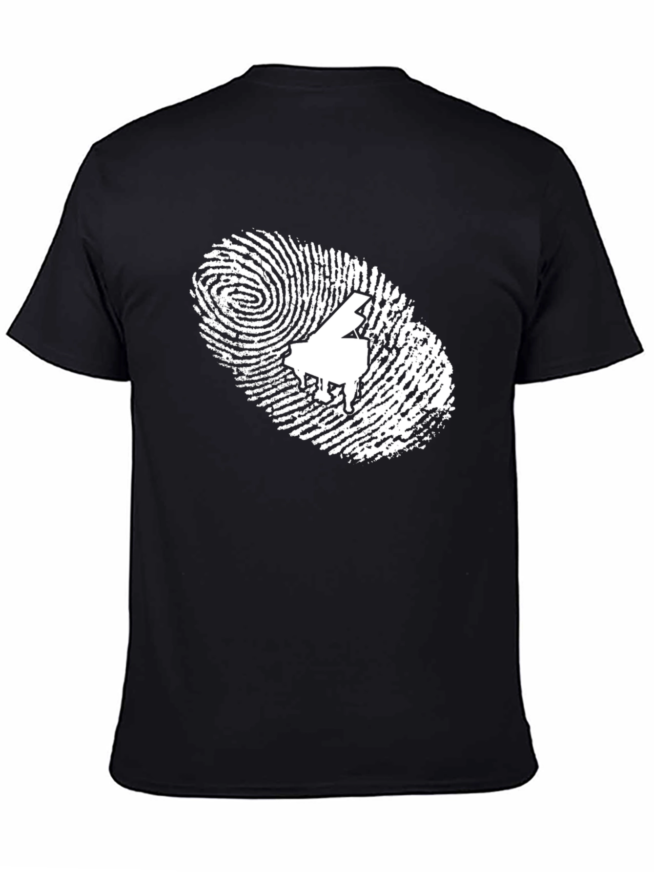 Piano Fingerprint Black T-Shirt