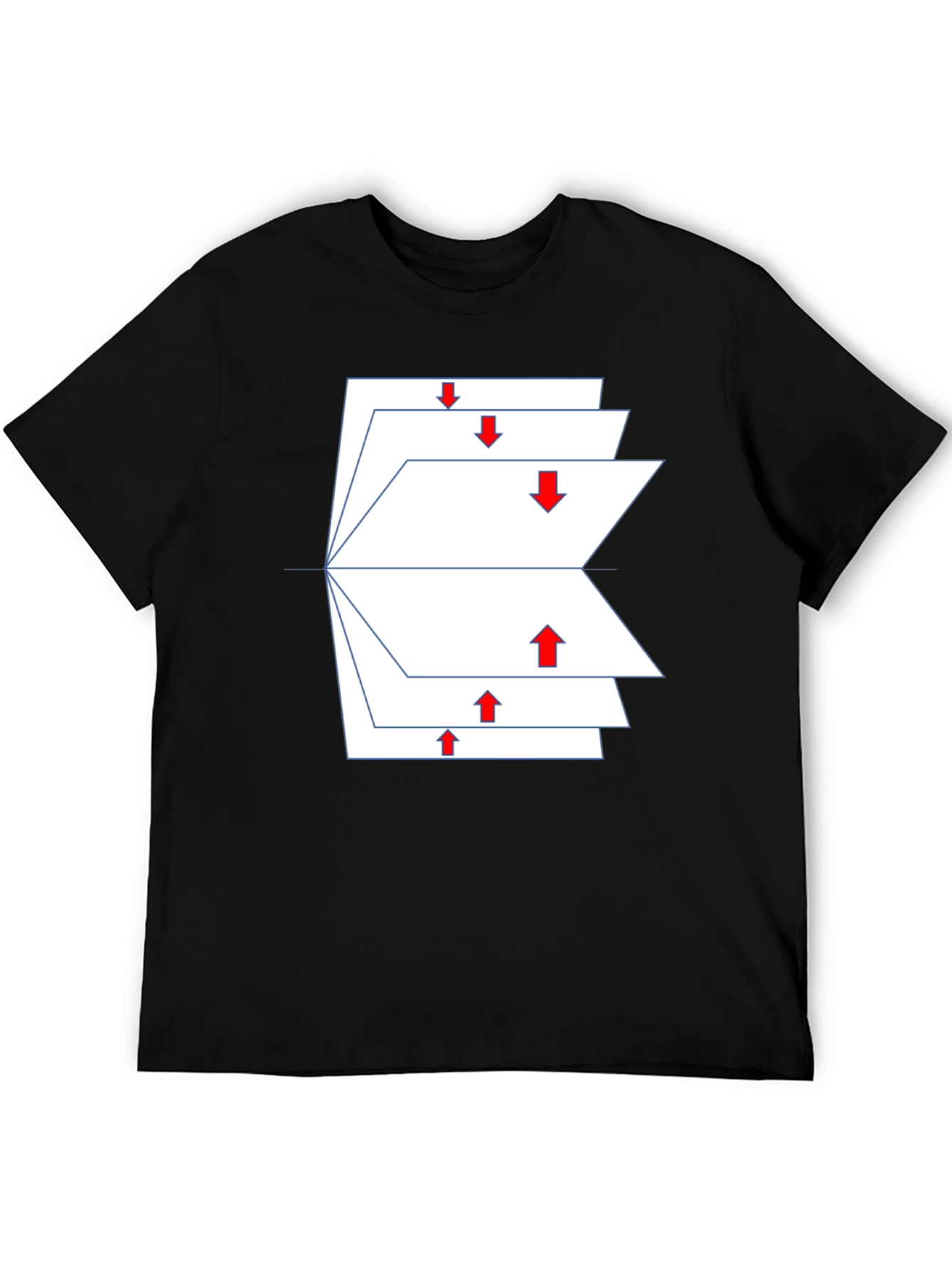 Geometric Arrows Black T-Shirt - Modern Design
