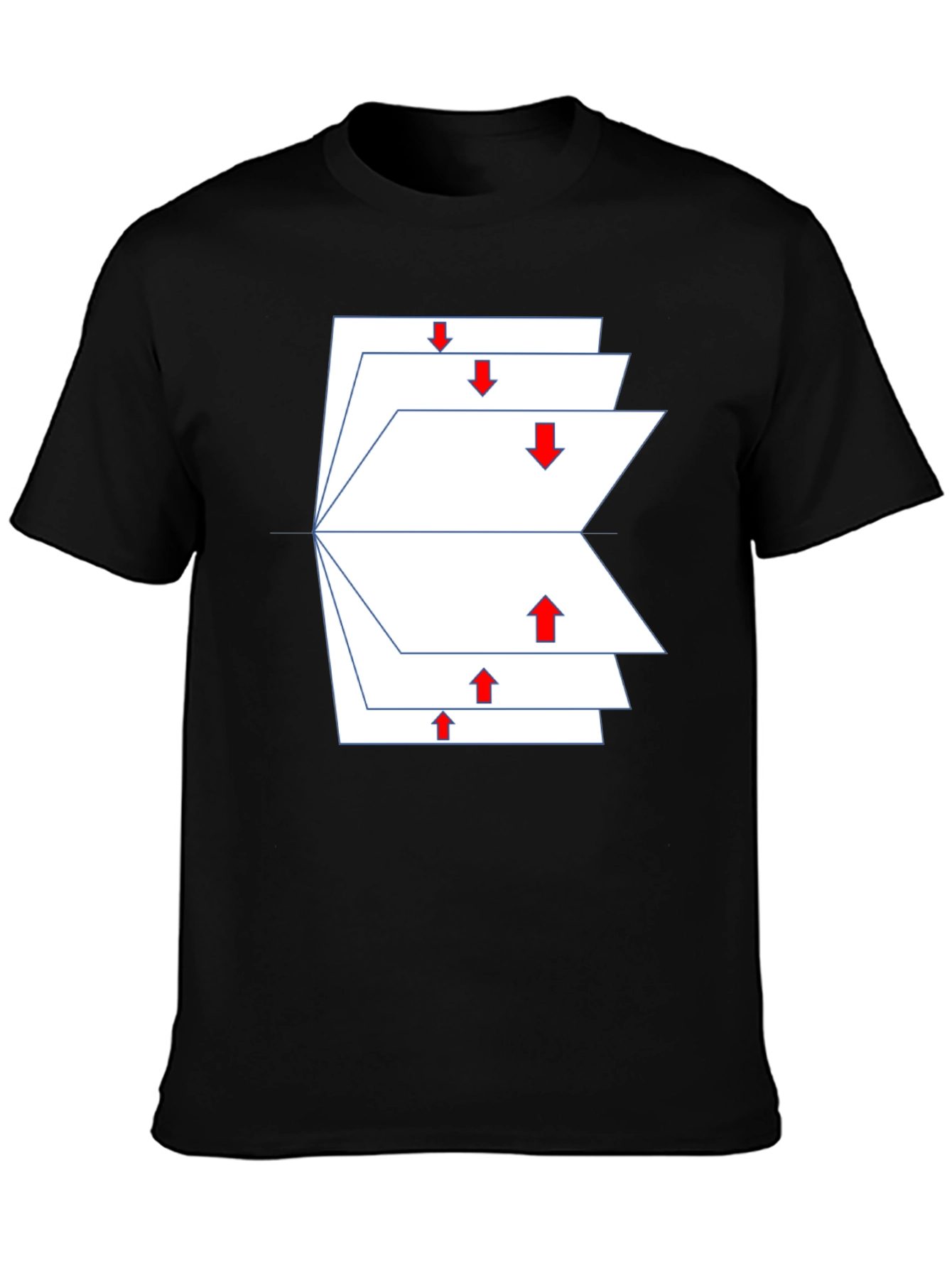 Geometric Arrows Black T-Shirt - Modern Design