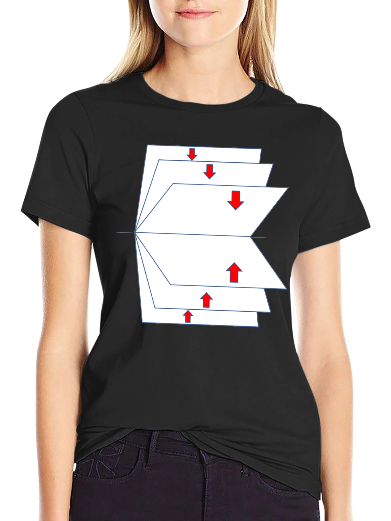 Geometric Arrows Black T-Shirt - Modern Design