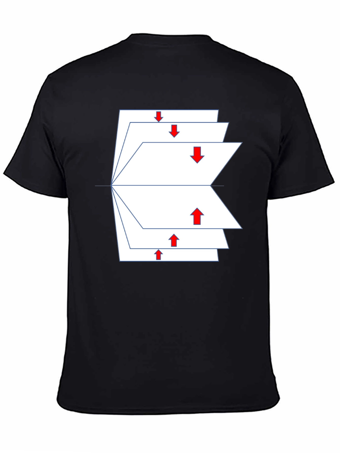 Geometric Arrows Black T-Shirt - Modern Design