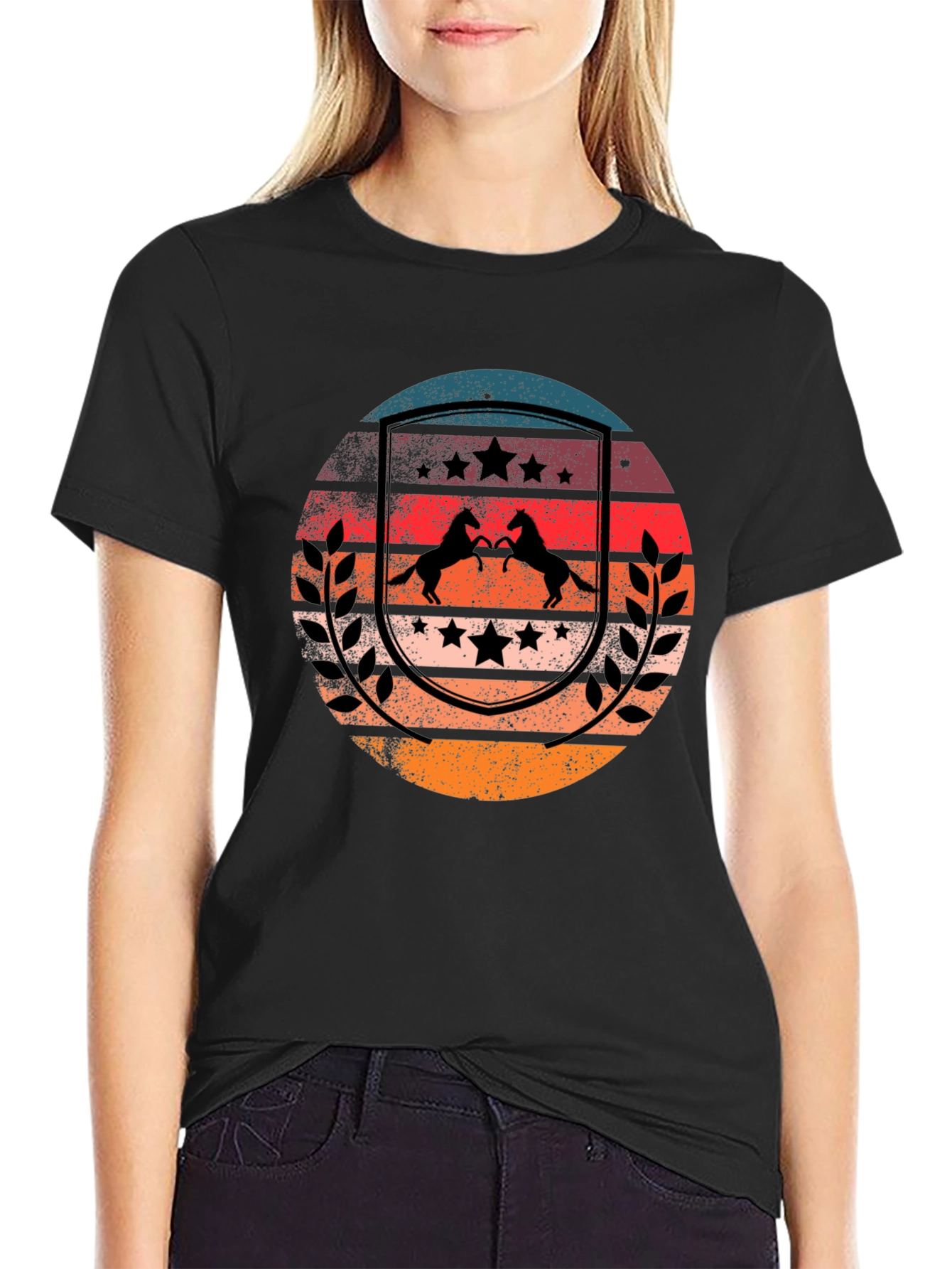 Retro Sunset Horse T-Shirt