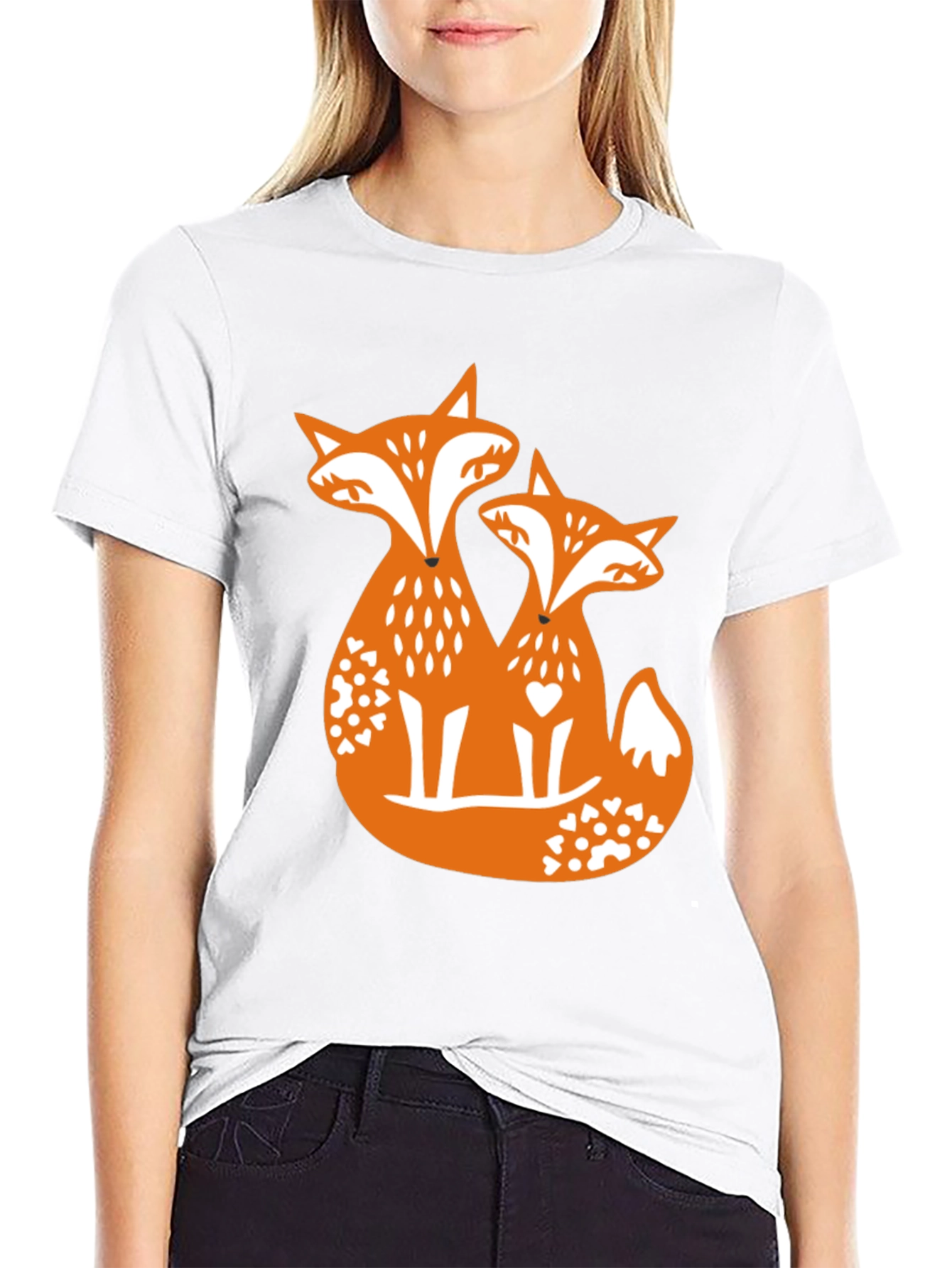 Fox Love Graphic Tee - Black Cotton Blend