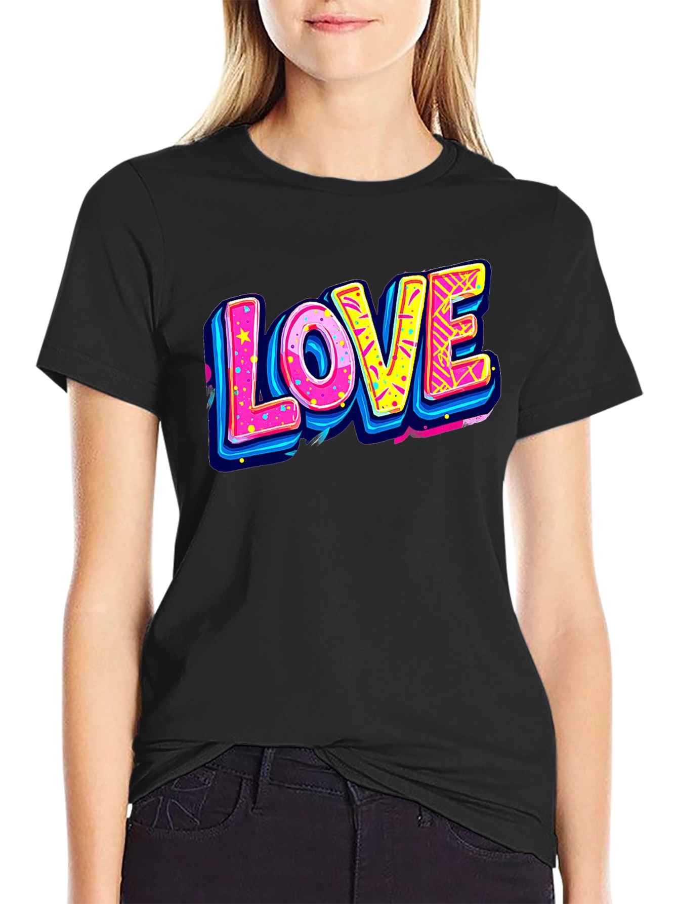 Retro LOVE Graphic Tee - 80s Style T-Shirt