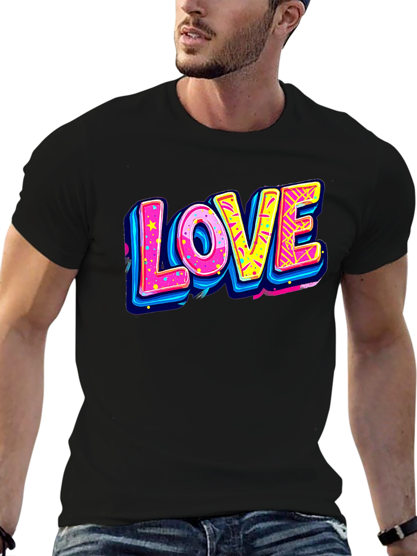 Retro LOVE Graphic Tee - 80s Style T-Shirt