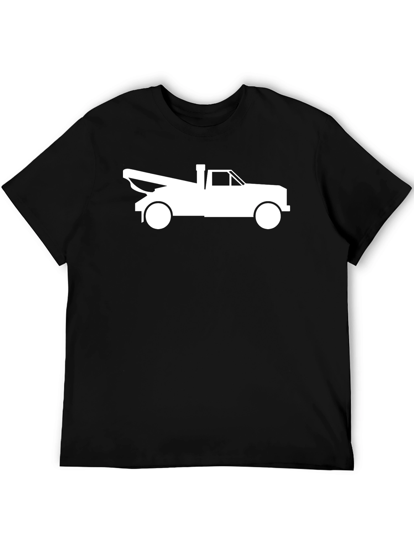 Tow Truck Graphic Tee - Classic Black Cotton Shirt