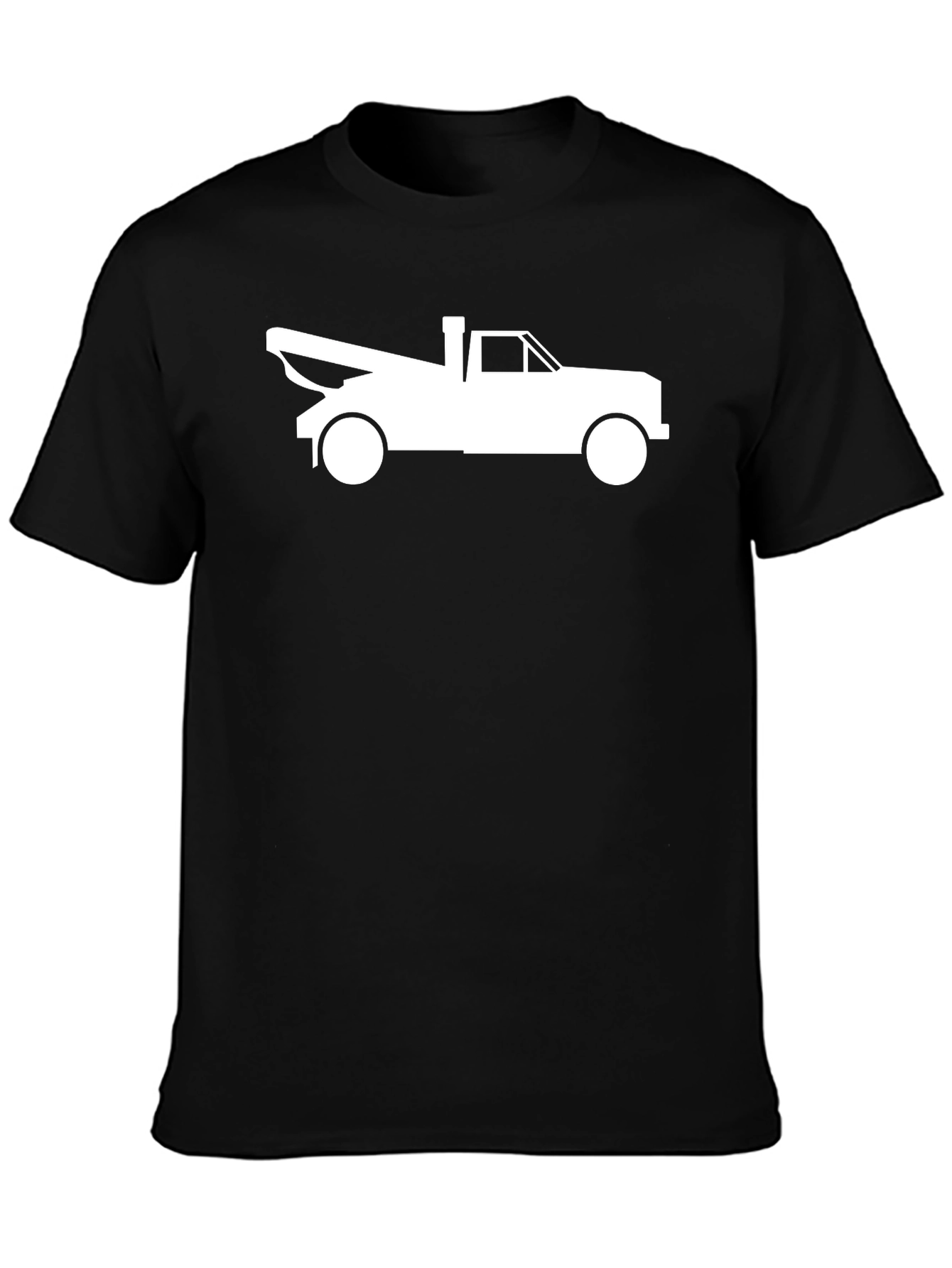 Tow Truck Graphic Tee - Classic Black Cotton Shirt