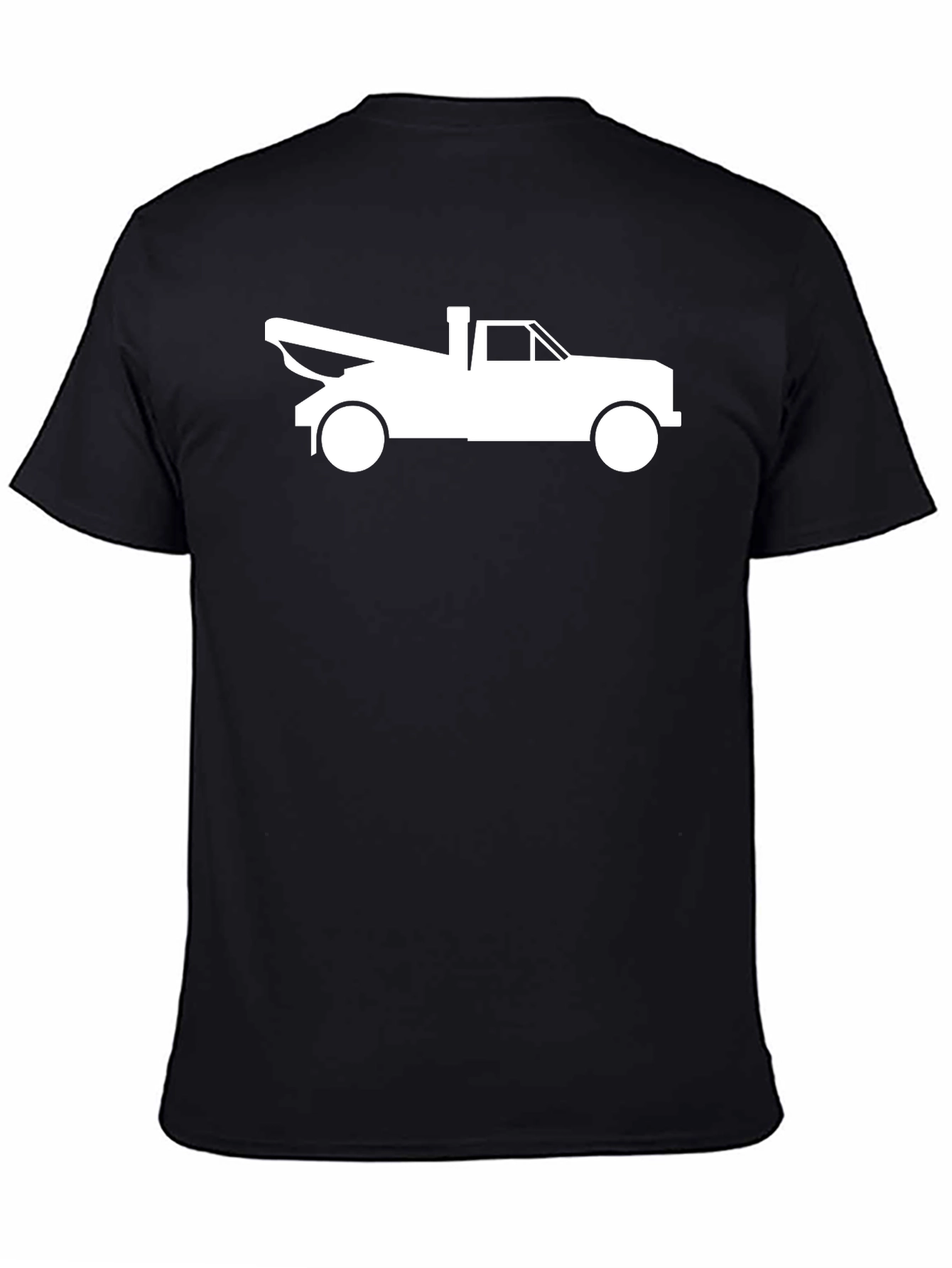 Tow Truck Graphic Tee - Classic Black Cotton Shirt