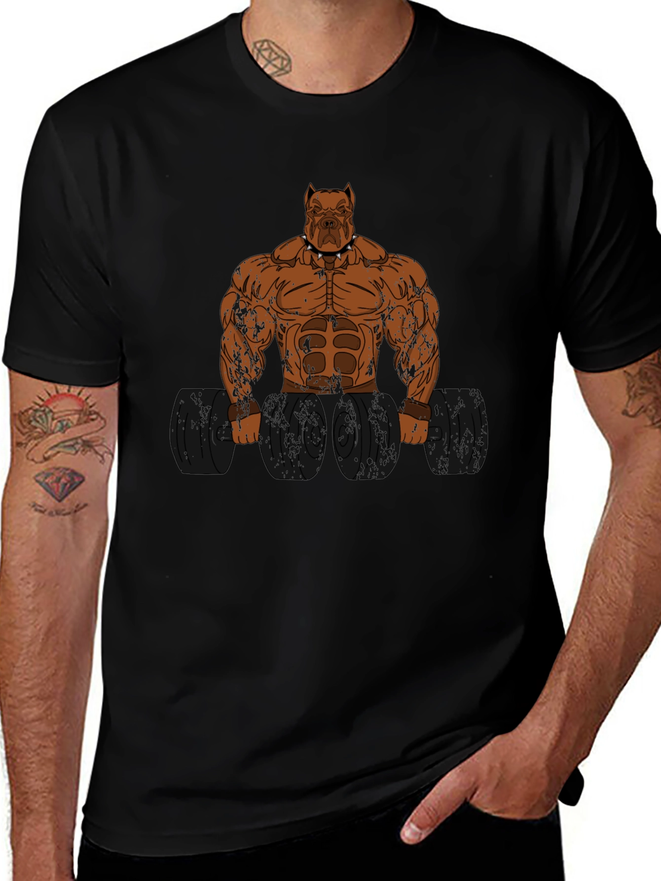 Pitbull Bodybuilder Graphic T-Shirt