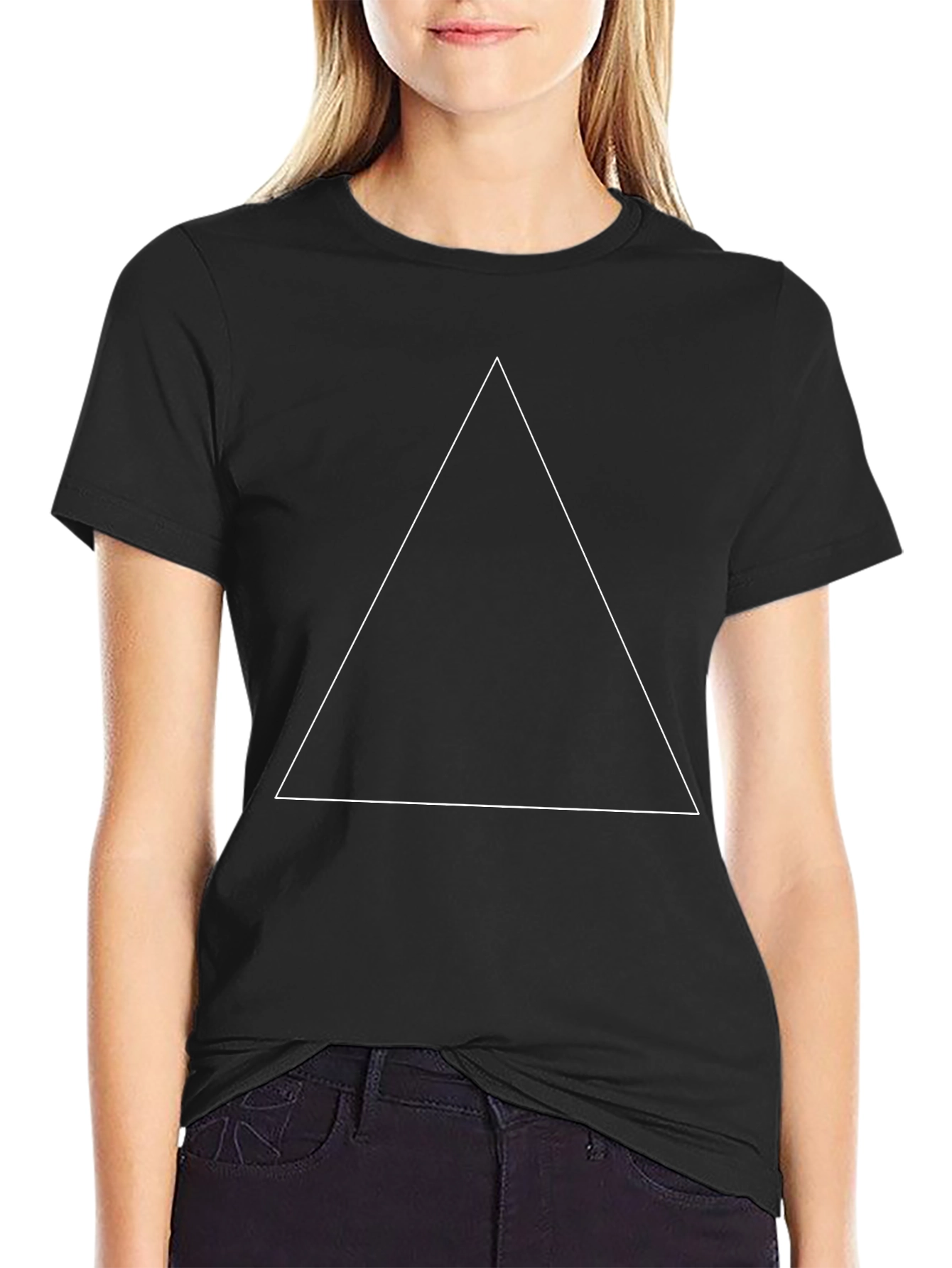 Mens Black Triangle Graphic Tee - Classic Style
