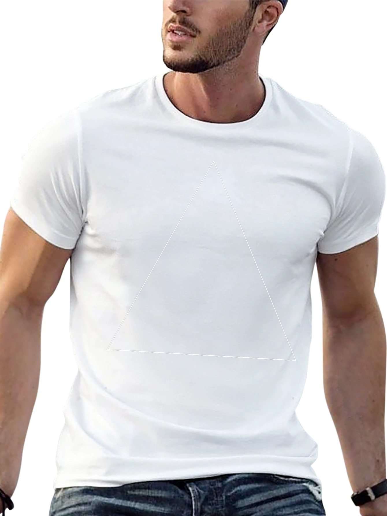 Mens Black Triangle Graphic Tee - Classic Style