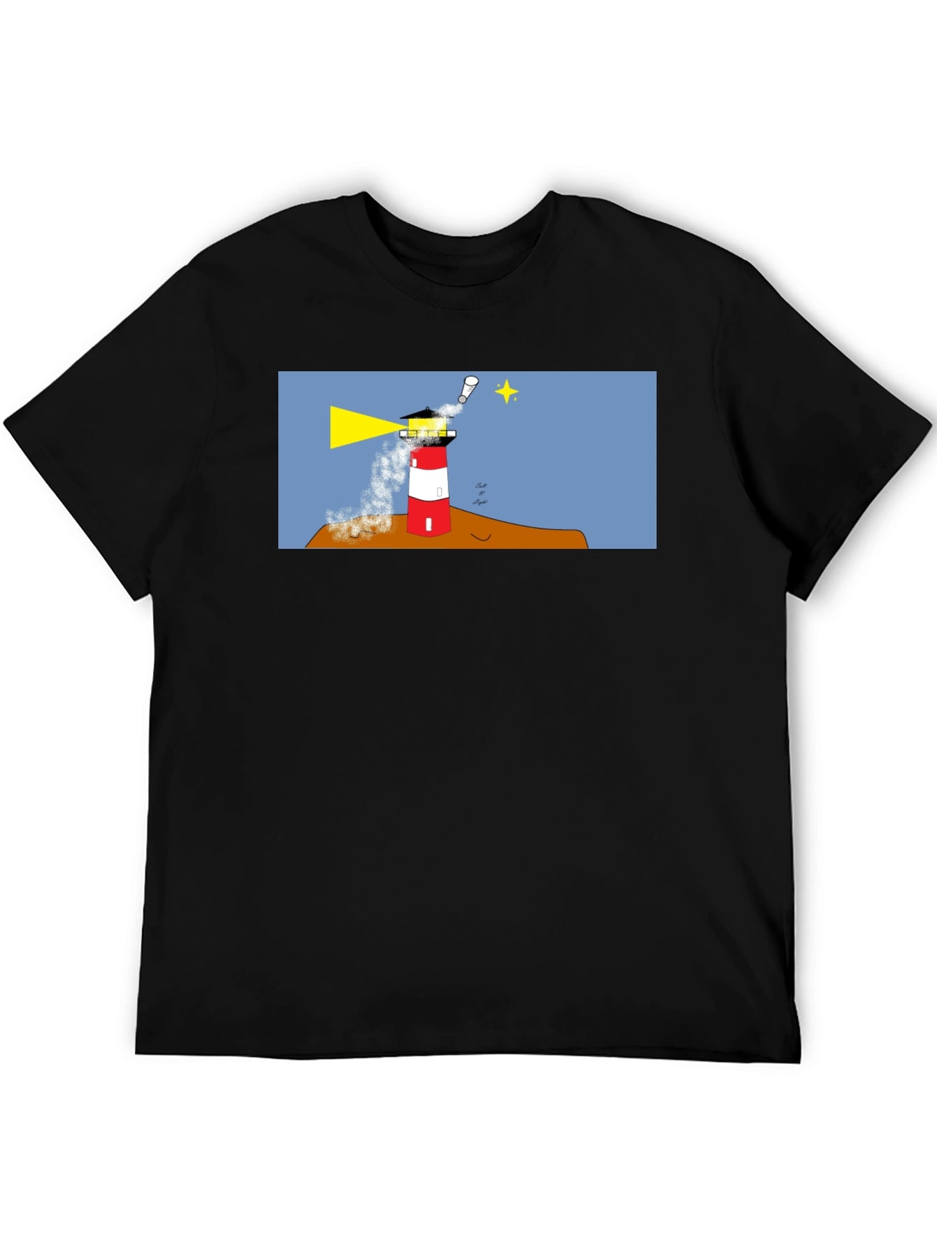 Lighthouse Graphic Tee - Black Cotton T-Shirt