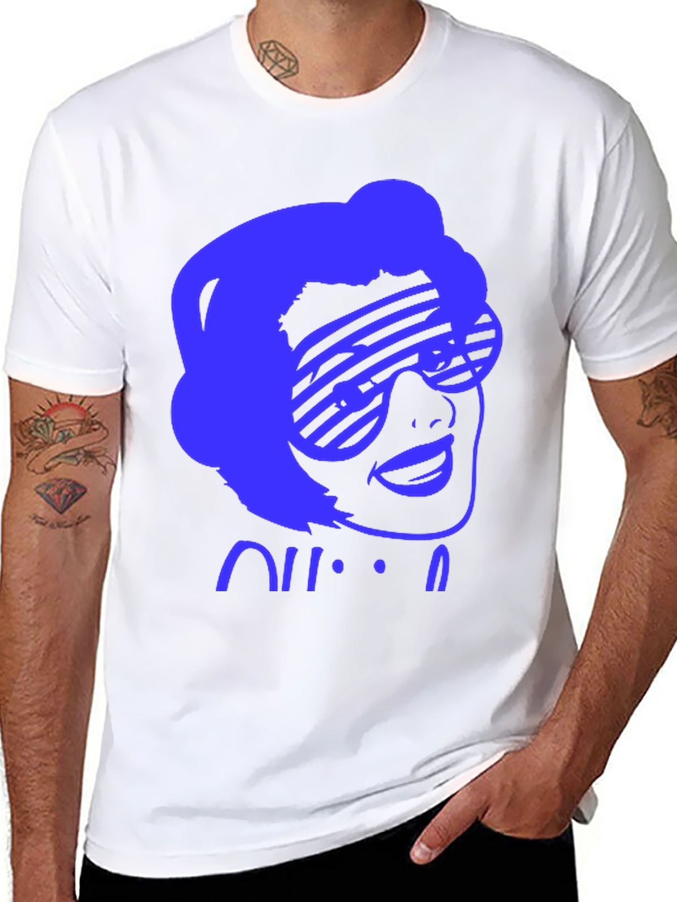 Retro Sunglasses Graphic Tee - Black