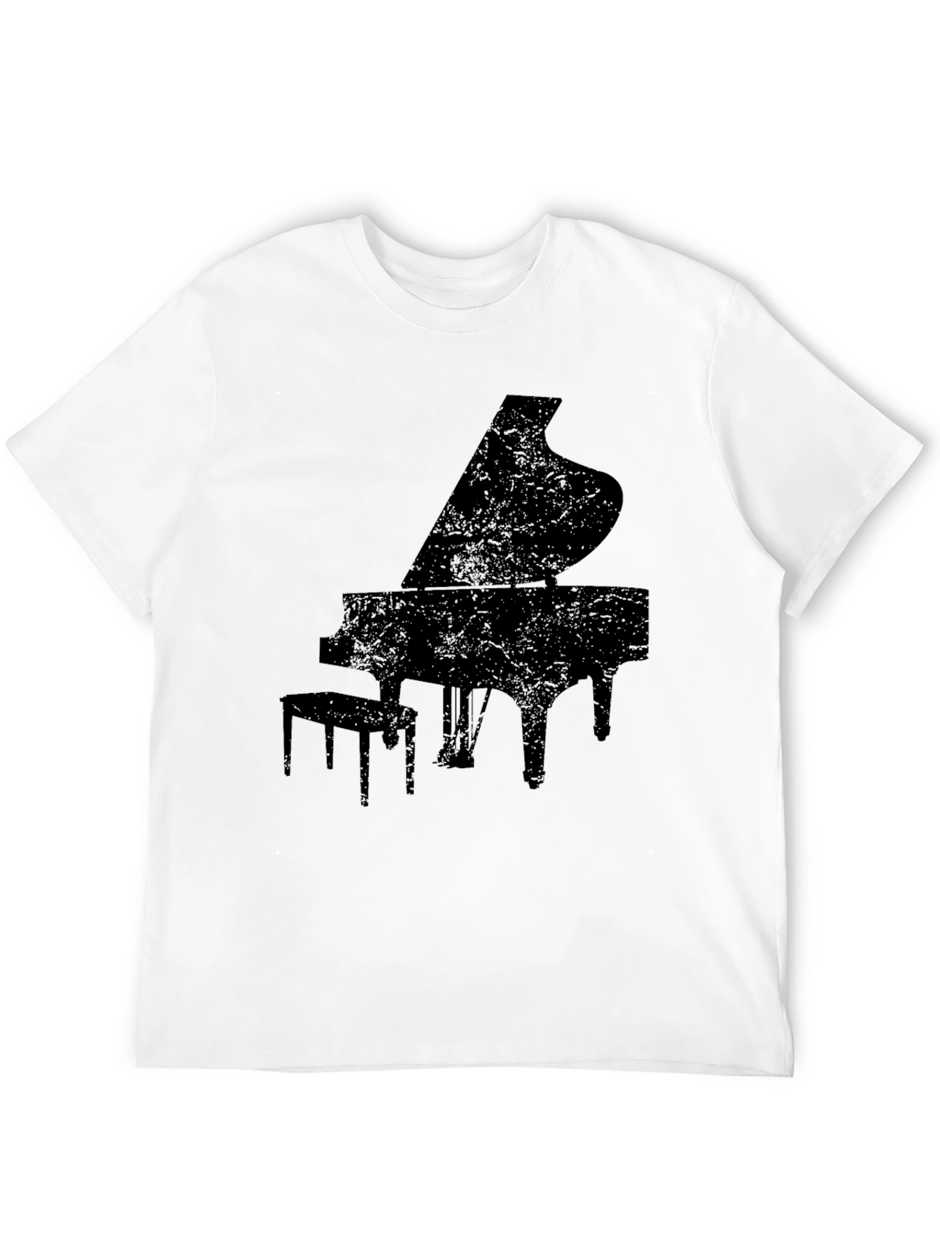 Grand Piano Silhouette Graphic Tee - Black