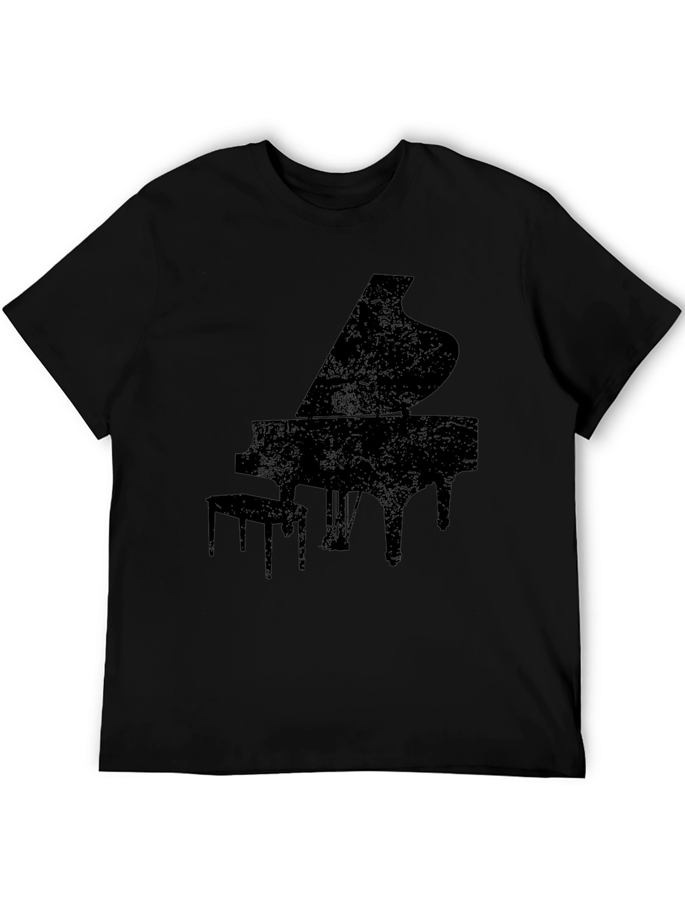 Grand Piano Silhouette Graphic Tee - Black