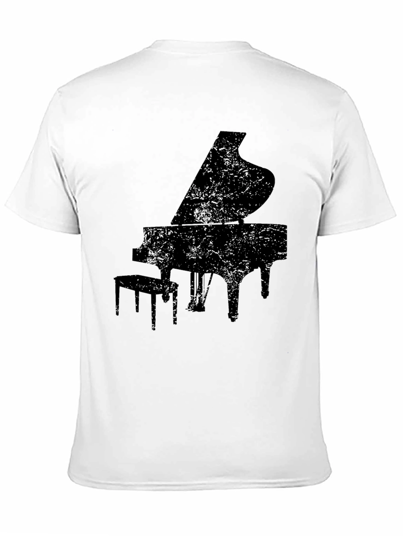 Grand Piano Silhouette Graphic Tee - Black