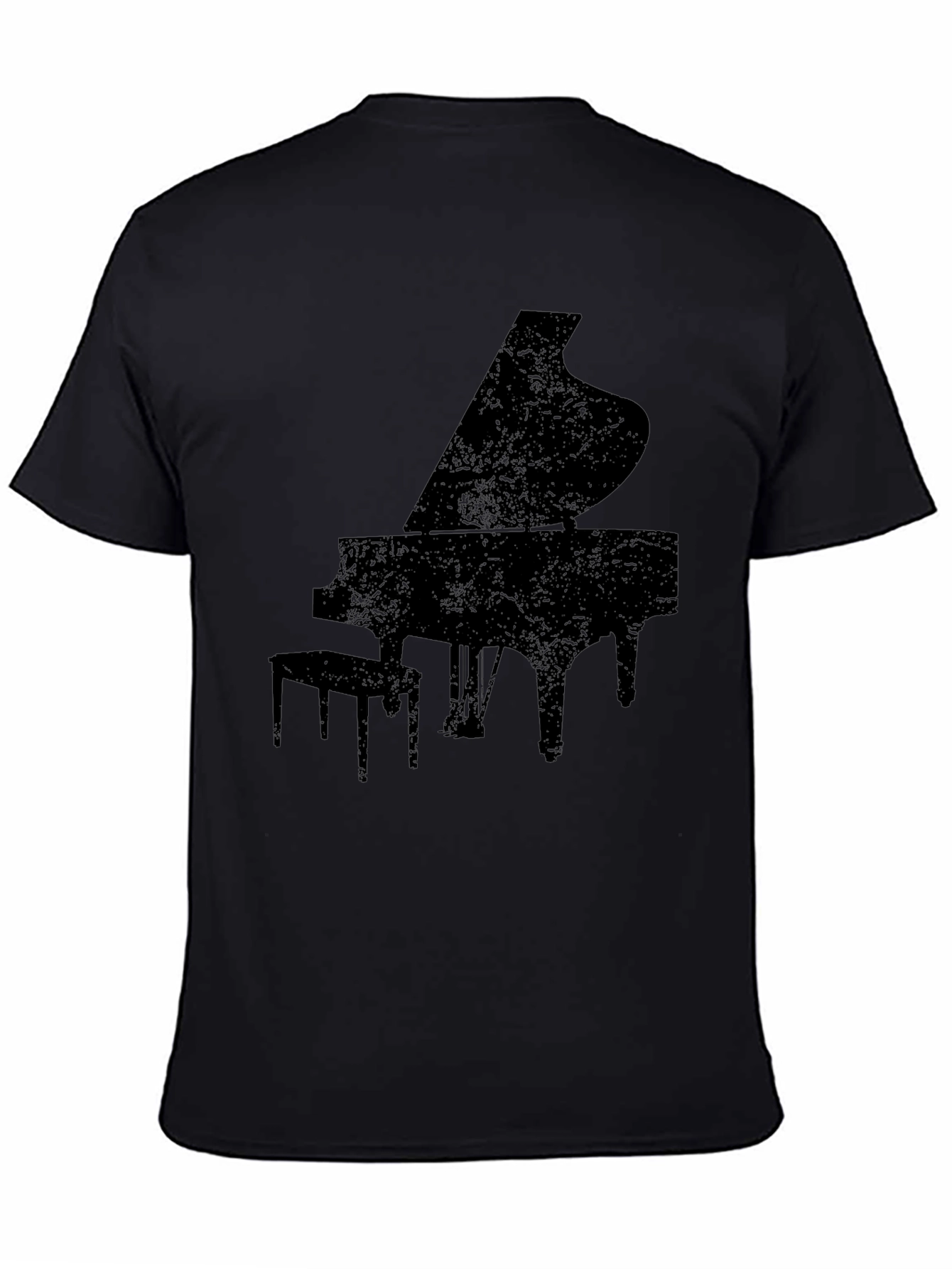 Grand Piano Silhouette Graphic Tee - Black