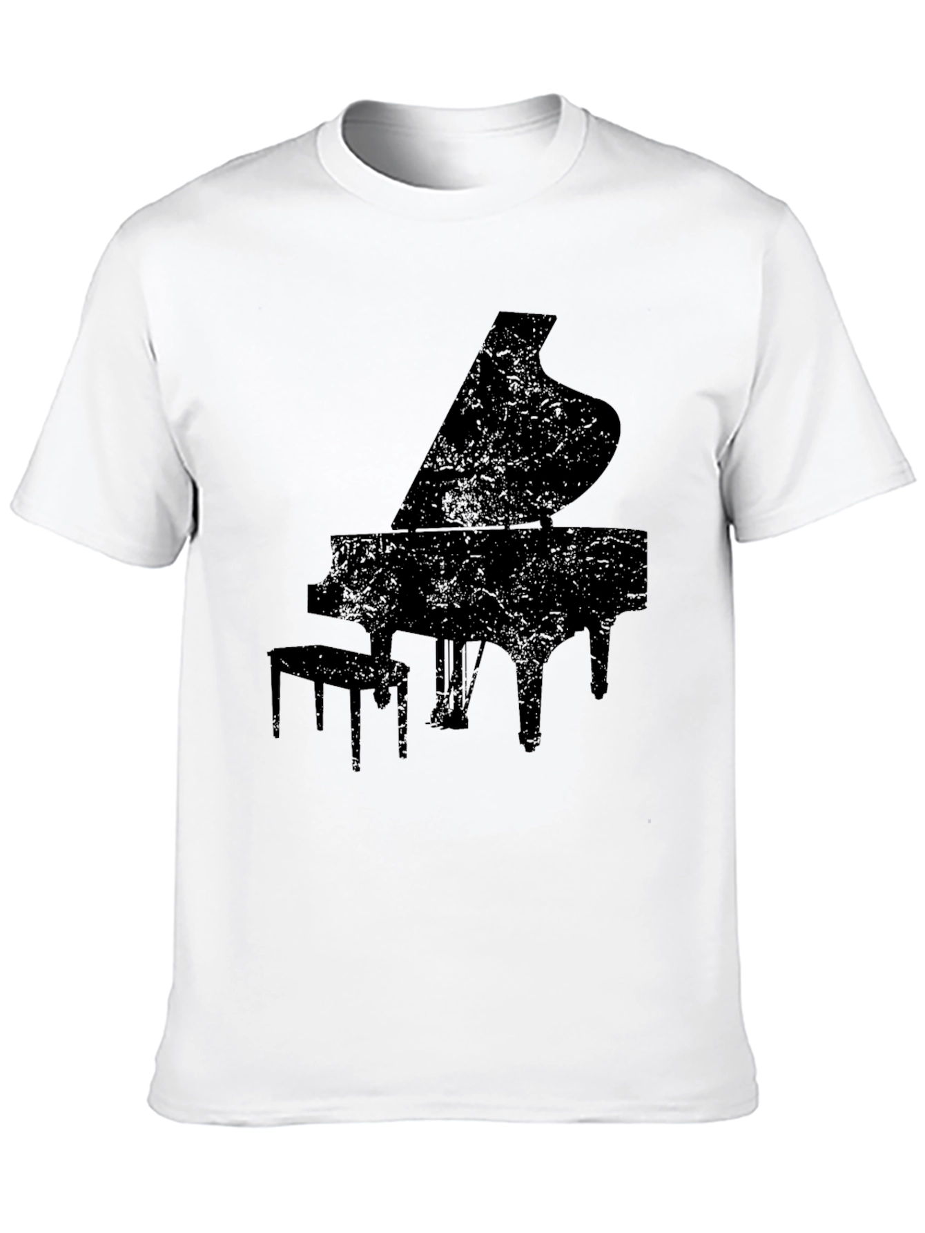 Grand Piano Silhouette Graphic Tee - Black