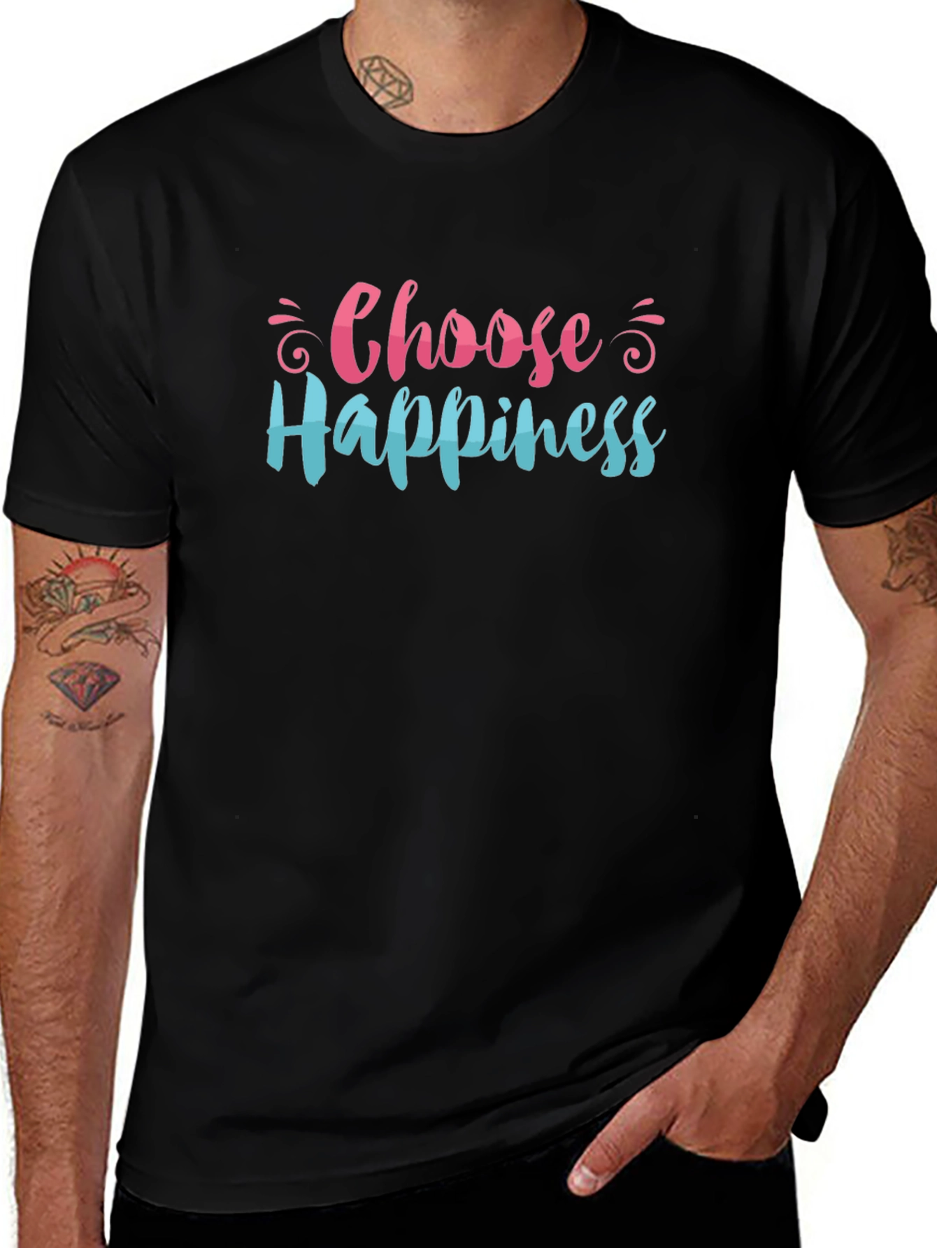 Choose Happiness Graphic Tee - Black