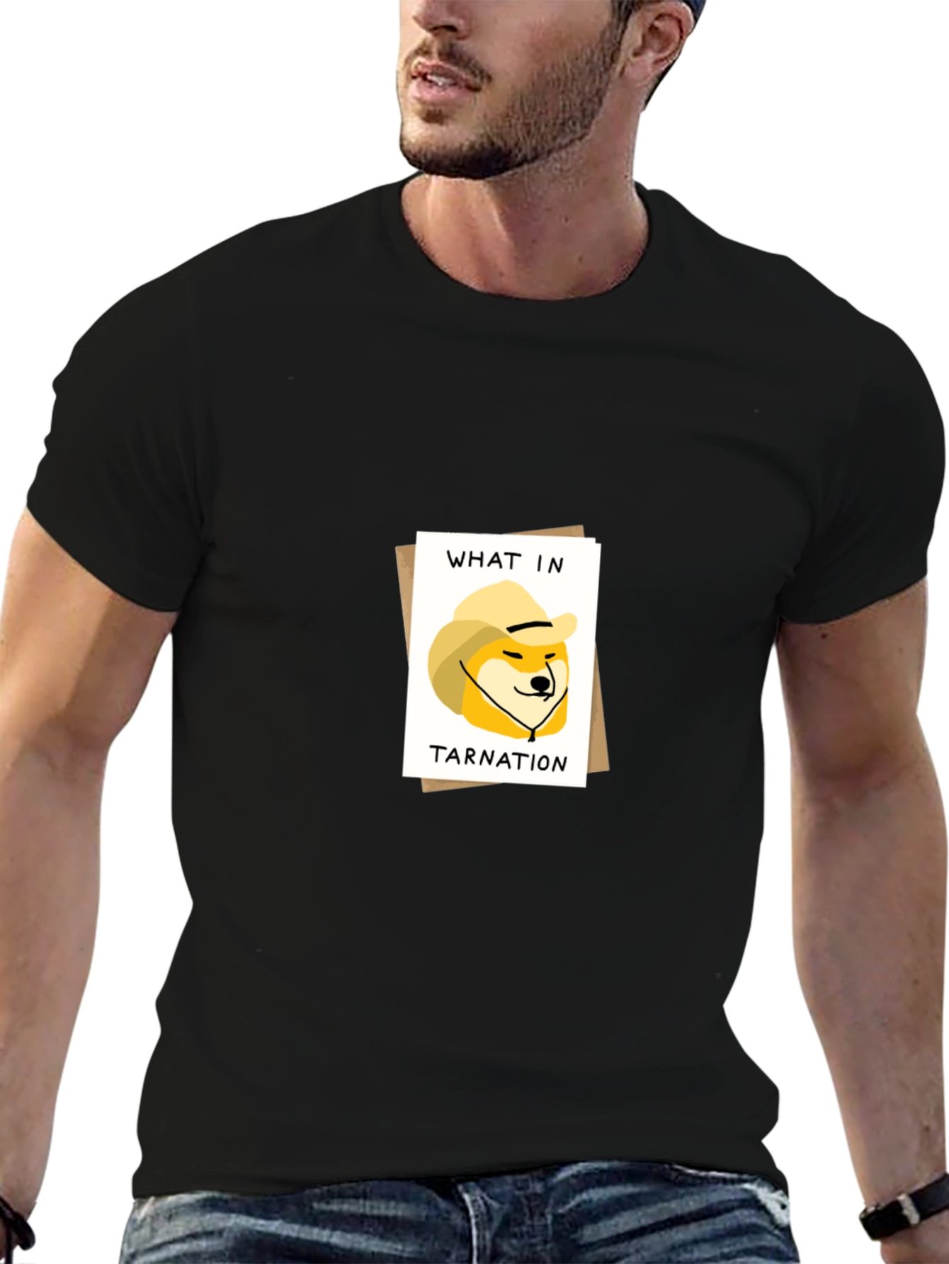 What in Tarnation Doge Meme Black T-Shirt