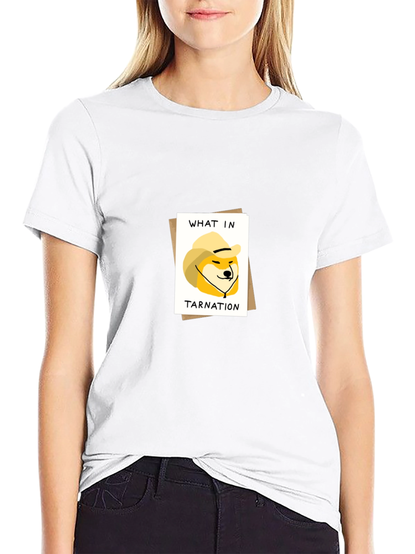 What in Tarnation Doge Meme Black T-Shirt
