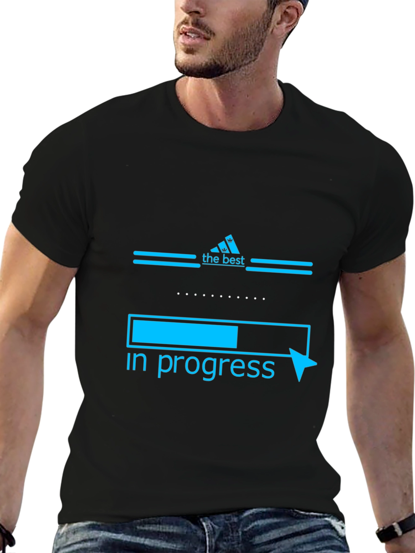 The Best In Progress Black Graphic T-Shirt