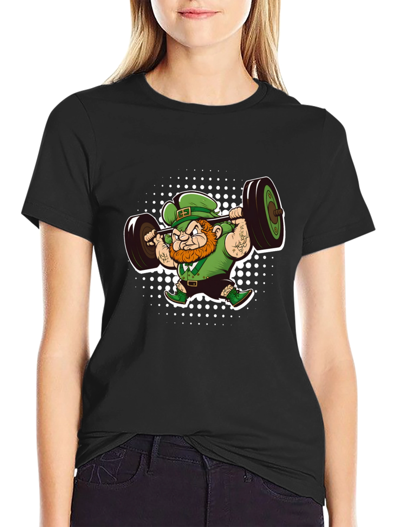 Leprechaun Lifting Barbell T-Shirt