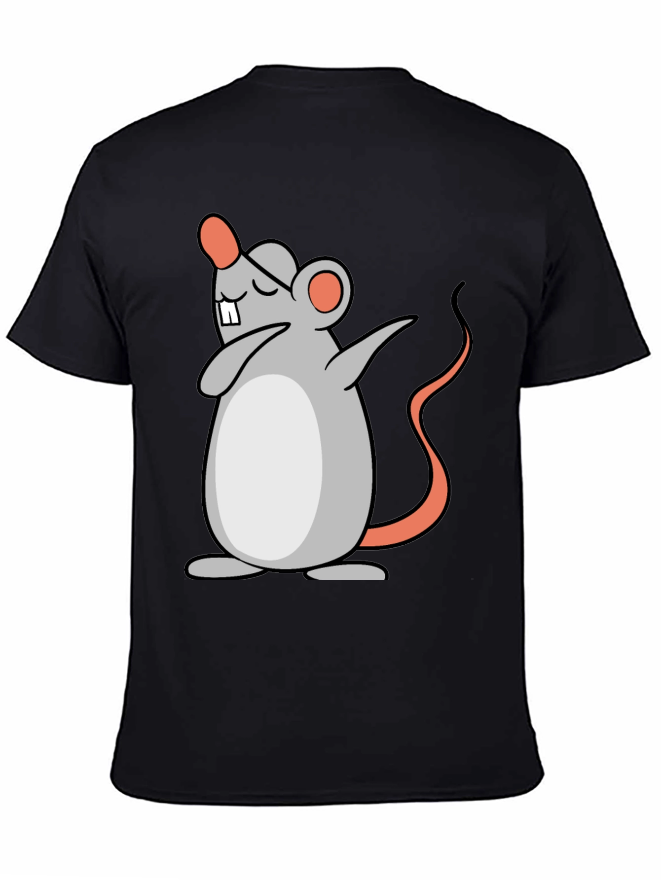 Dabbing Mouse Graphic Tee - Black Cotton T-Shirt