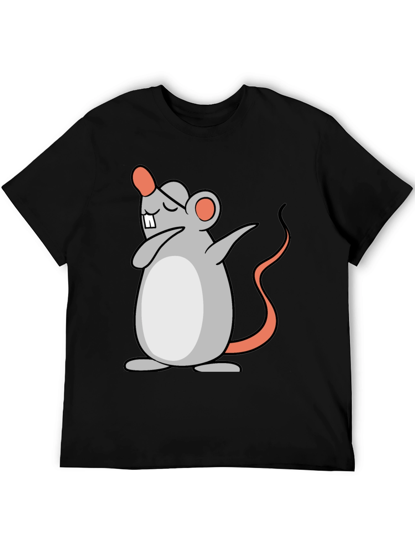 Dabbing Mouse Graphic Tee - Black Cotton T-Shirt