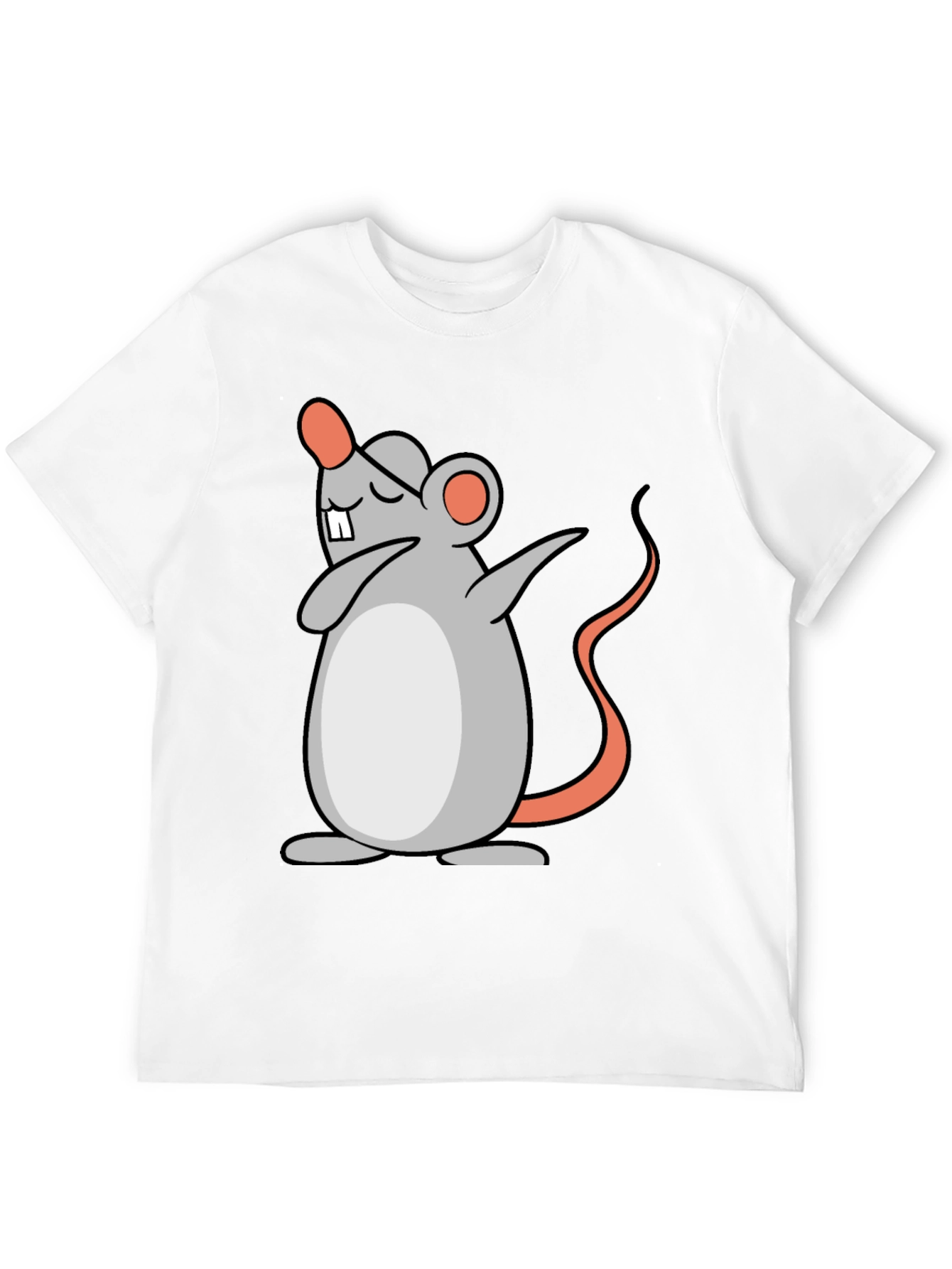 Dabbing Mouse Graphic Tee - Black Cotton T-Shirt