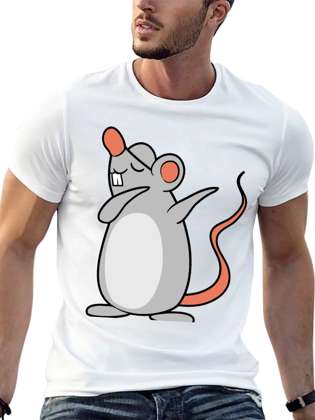 Dabbing Mouse Graphic Tee - Black Cotton T-Shirt