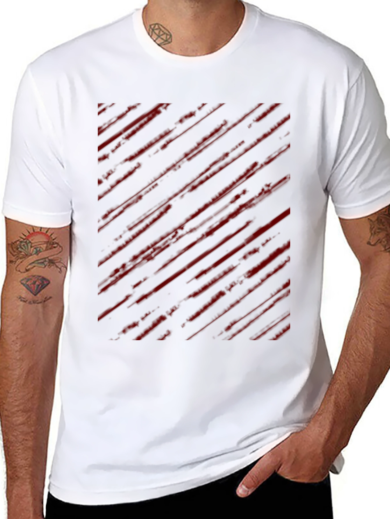 Edgy Striped Graphic Tee